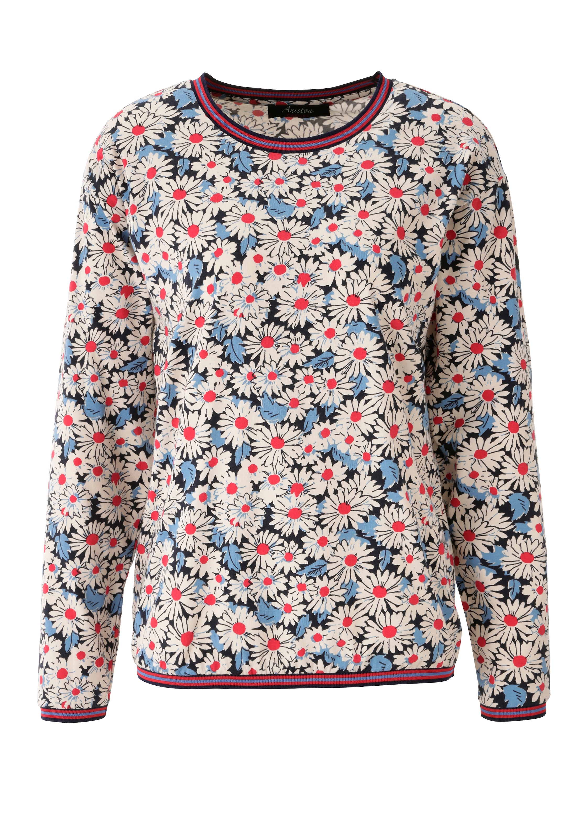 Aniston CASUAL Sweatshirt , allover mit Blüten bedruckt - NEUE KOLLEKTION

