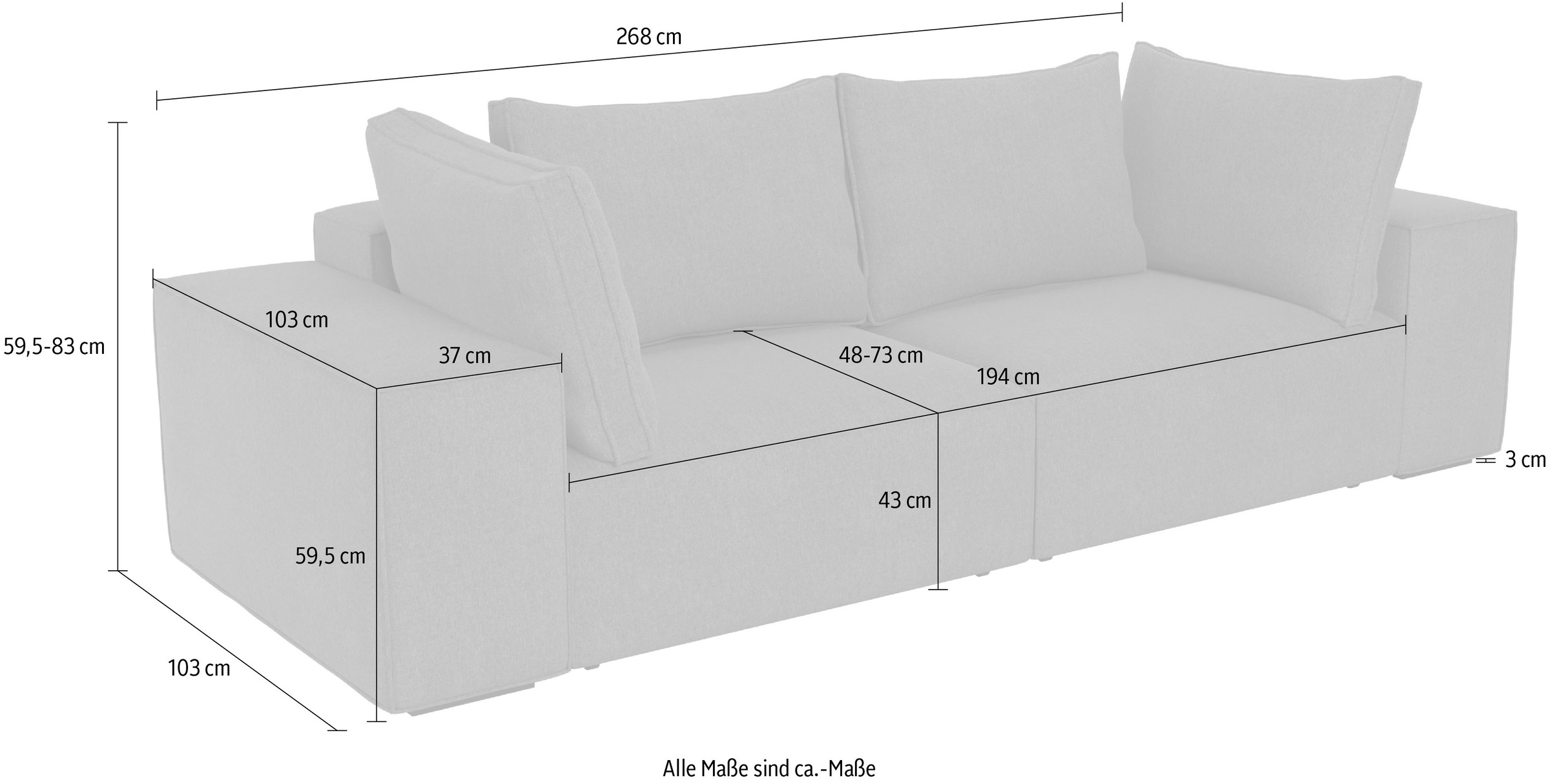Trends by HG Big-Sofa »CONOR« Schlaffunktion + Bettkasten