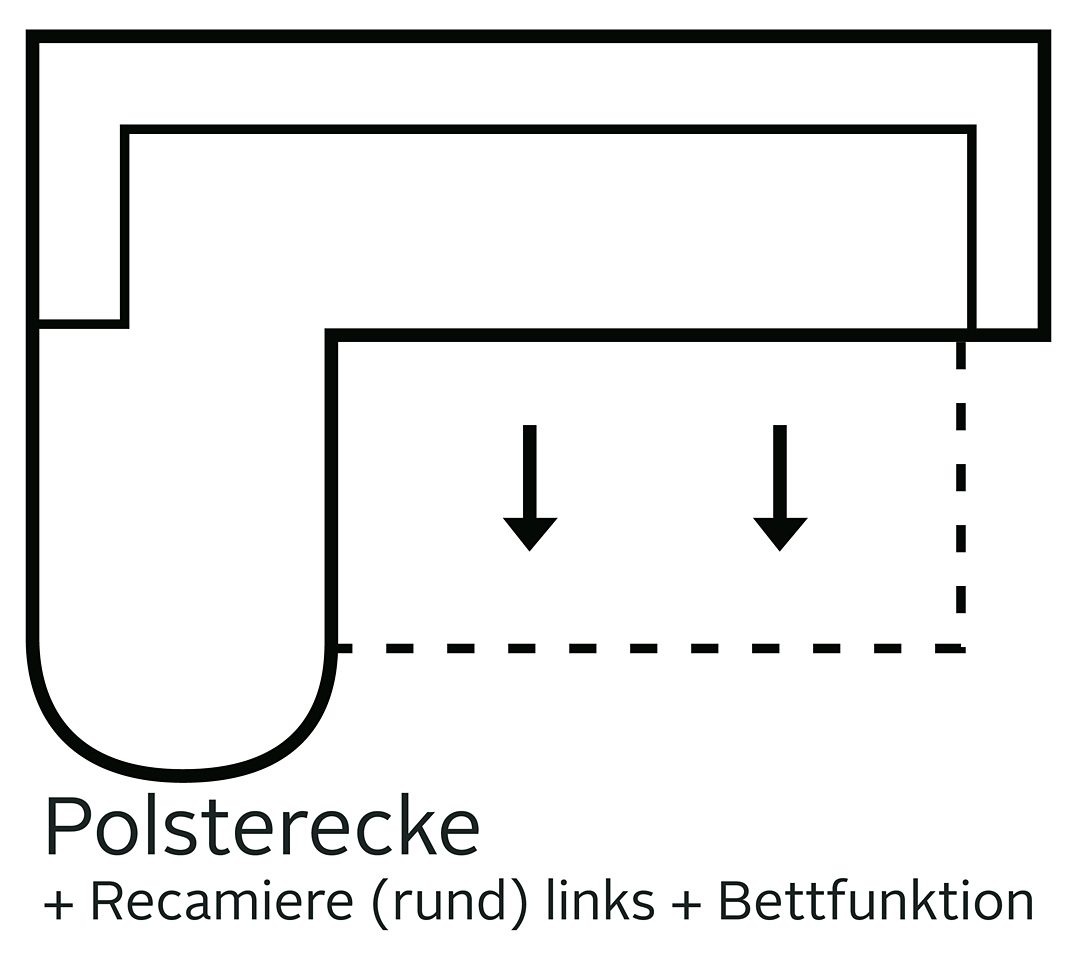 DOMO collection Ecksofa Papenburg L-Form, in großer Farbvielfalt, wahlweise mit Bettfunktion