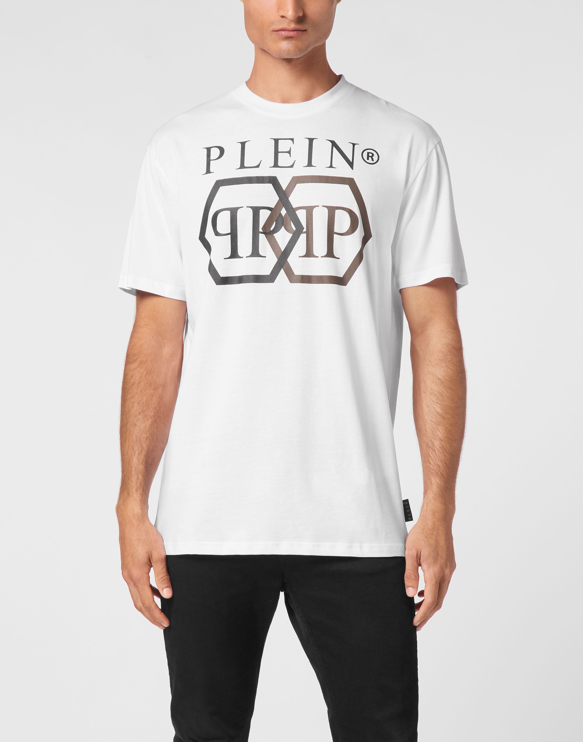 PHILIPP PLEIN T-Shirt "Hexagon Mit Schmucksteinen" günstig online kaufen
