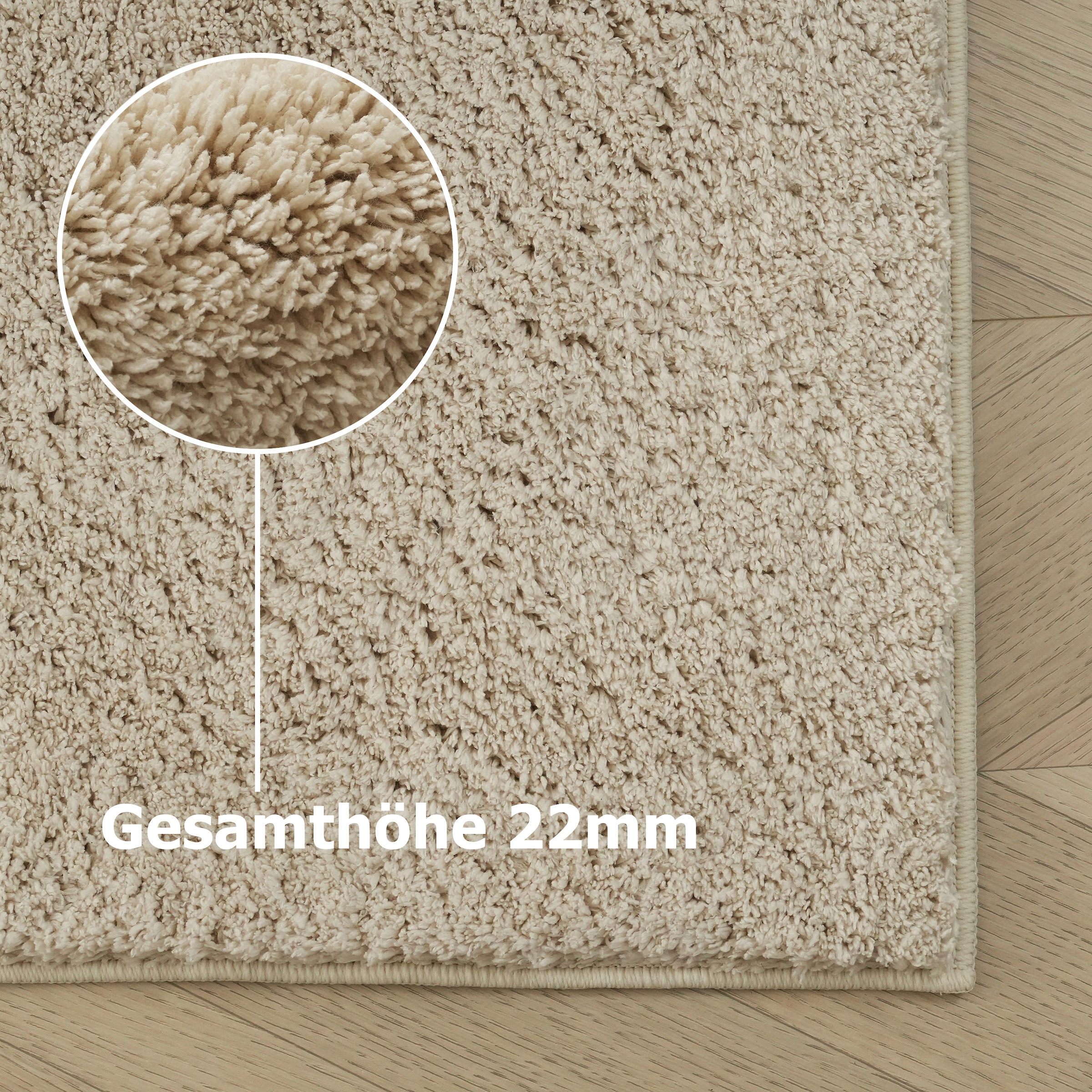 OTTO home Teppich »Cali Shaggy« rechteckig 22 mm Höhe Uni-Farben, kuschelig, & weich, waschbar, Wohnzimmer, Schlafzimmer
