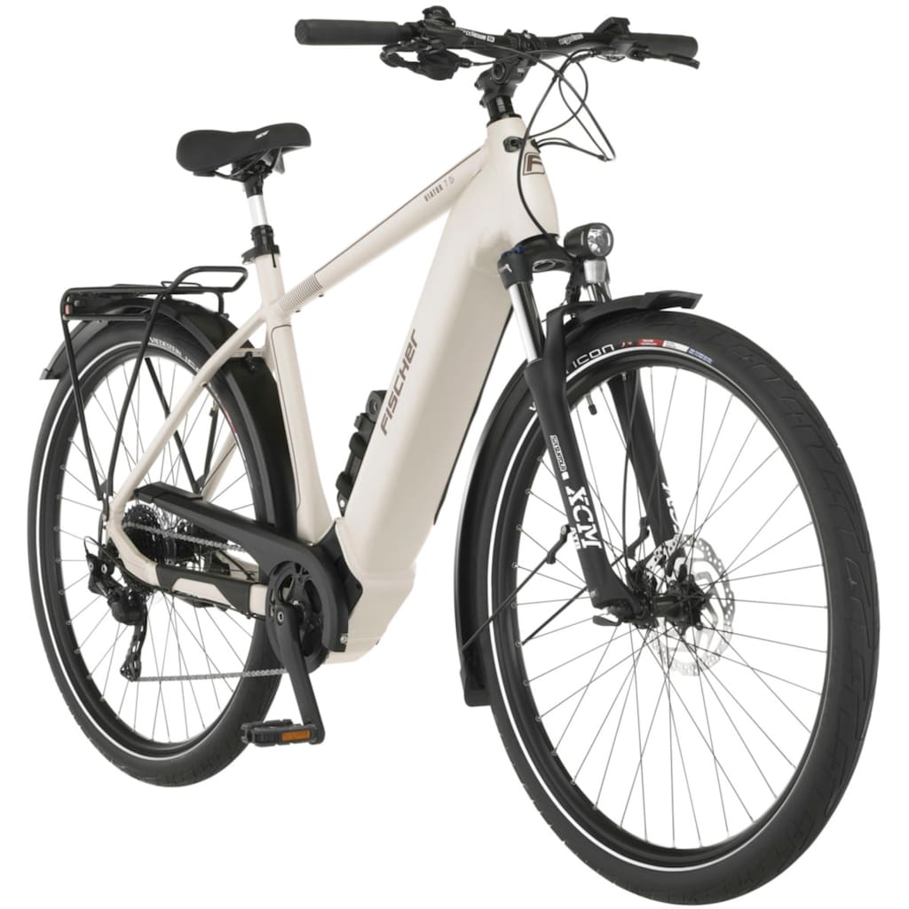 FISCHER Fahrrad E-Bike »VIATOR 7.0i Herren 55«, 10 Gang, Shimano, Deore, Mittelmotor 250 W, (mit Faltschloss)