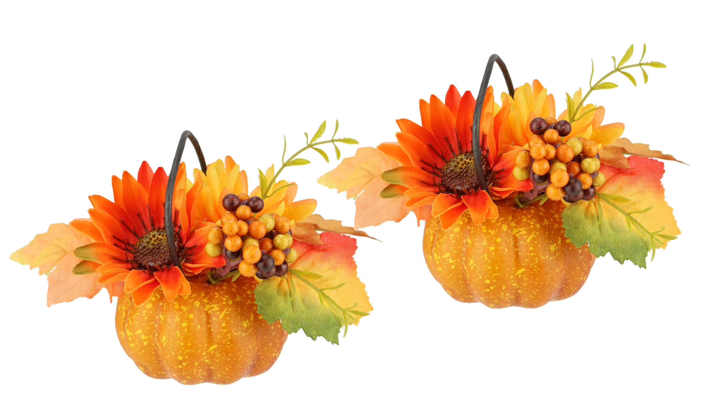 I.GE.A. Kunstblume "Dahlien-Gesteck im Kürbis", Mit Beeren Blume Dekoblume günstig online kaufen