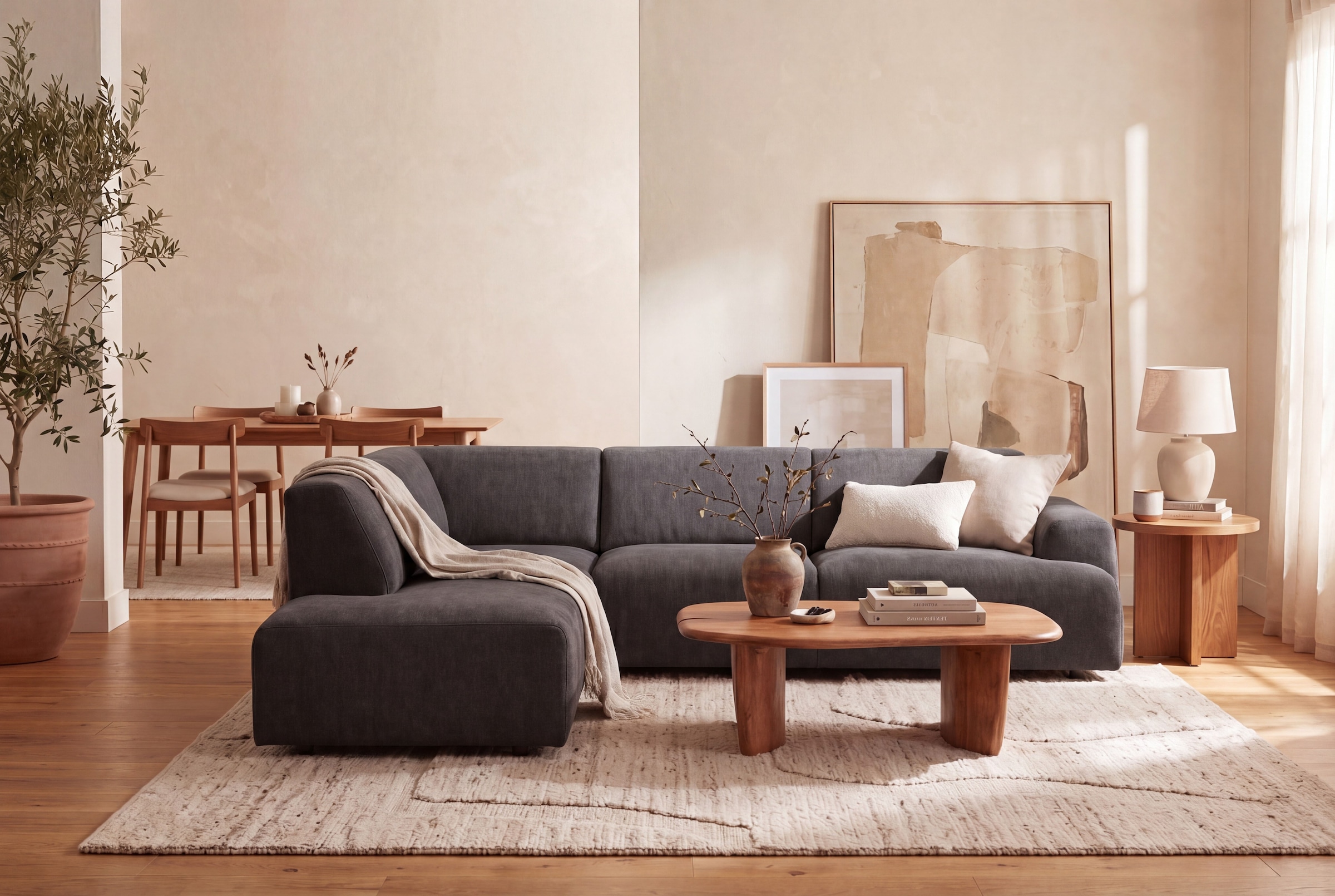 OTTO home Ecksofa "Linkka, Breite 282 cm" L-Form, in einem weichen Chenille-Stoff, mit Wellenunterfederung