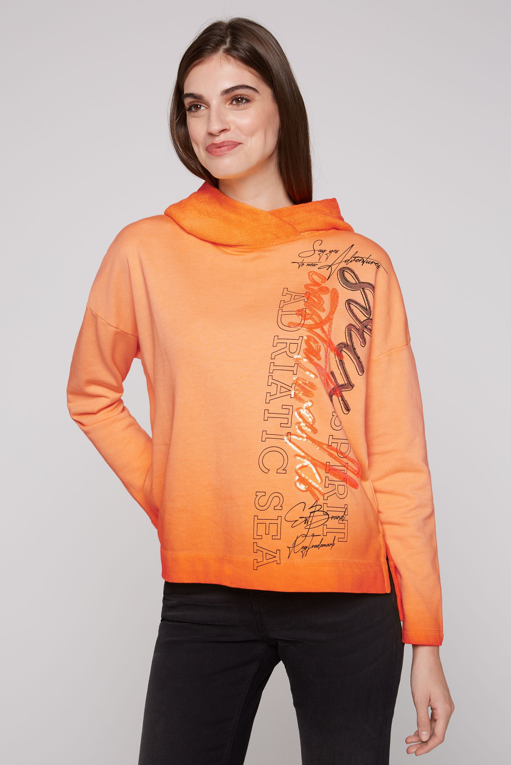 SOCCX Kapuzensweatshirt, mit Seitenschlitze