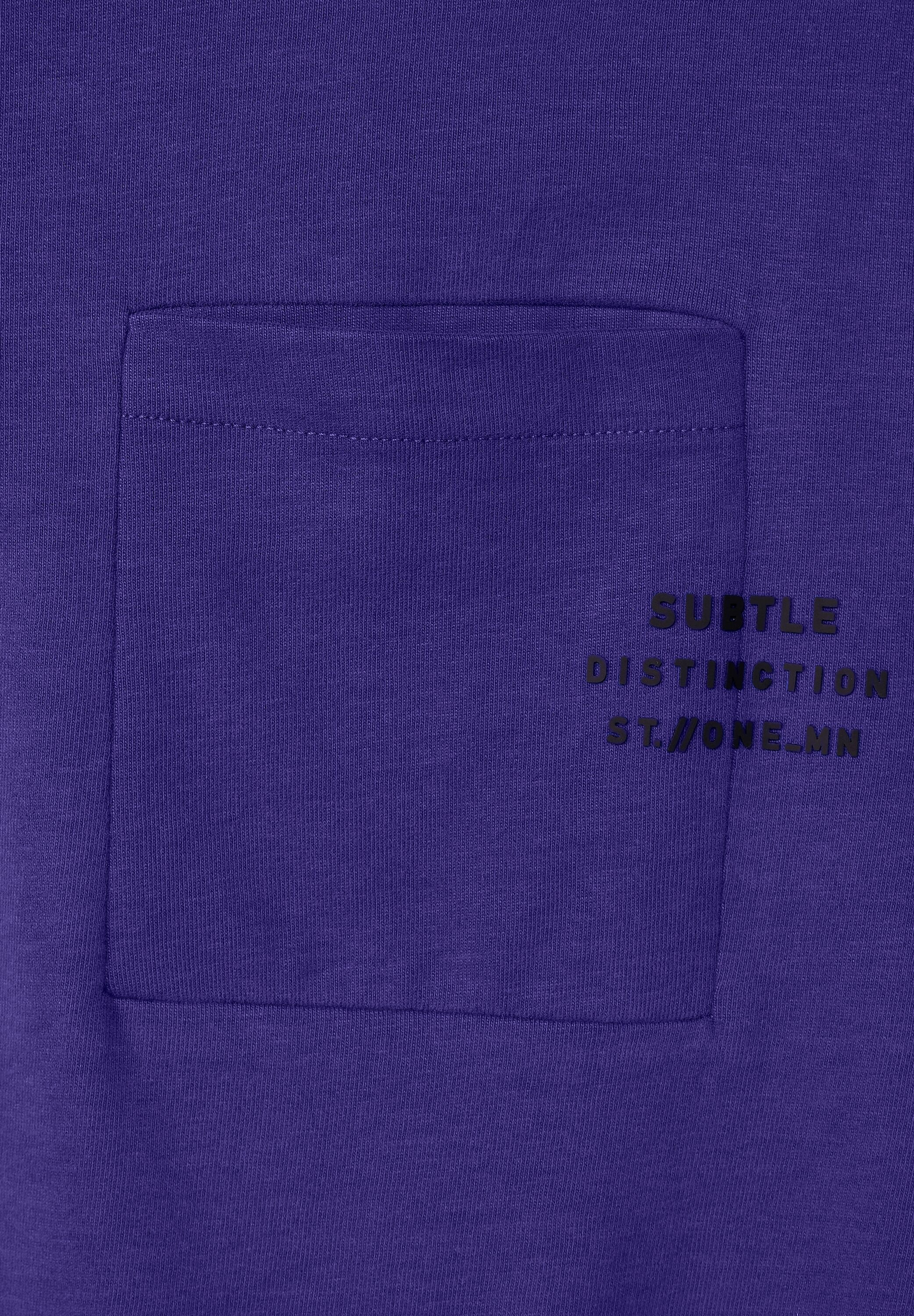 STREET ONE MEN Stehkragenshirt, aus reiner Baumwolle