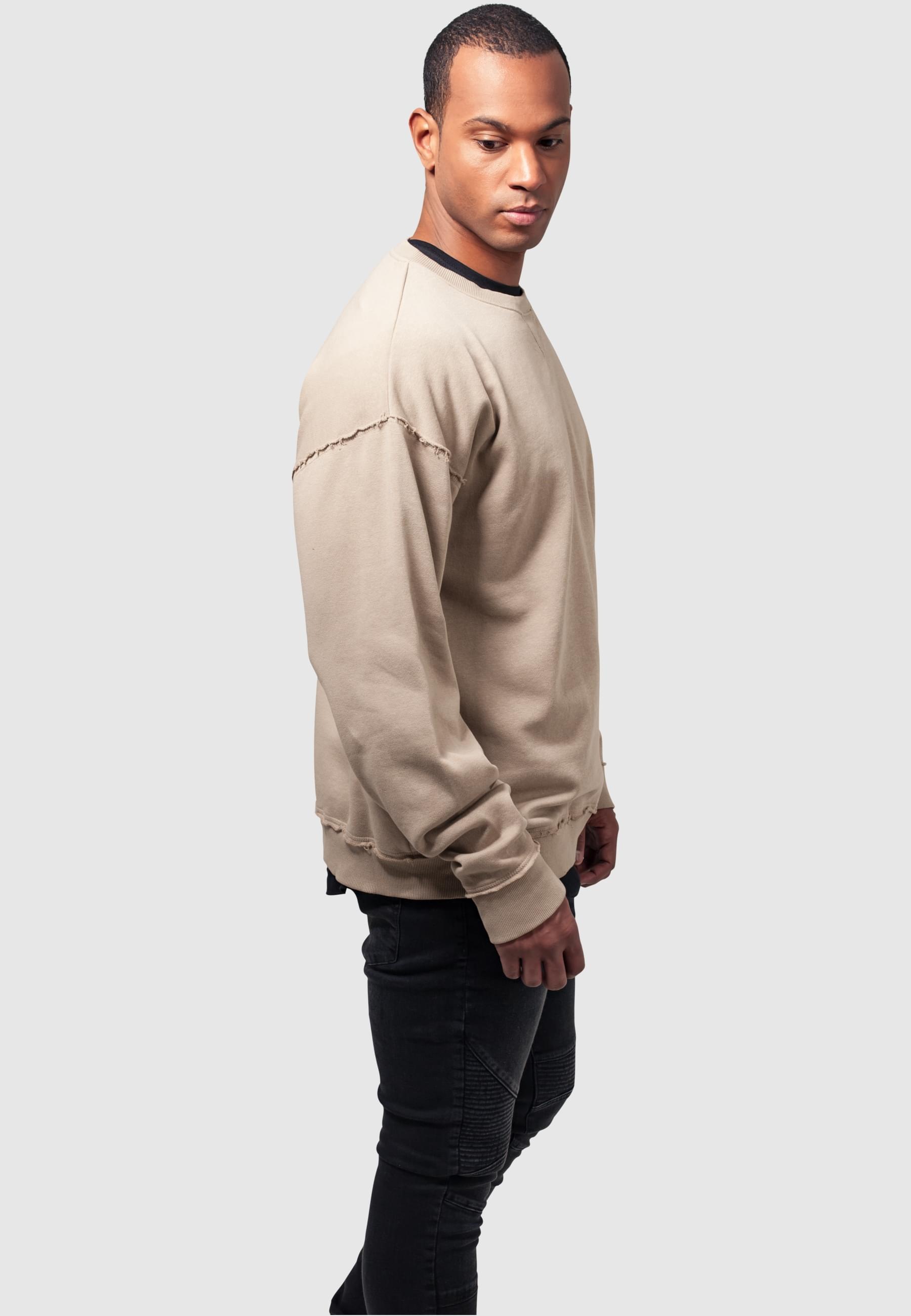 URBAN CLASSICS Rundhalspullover »Urban Classics Herren Oversized Open Edge Crew«, (1 tlg.)