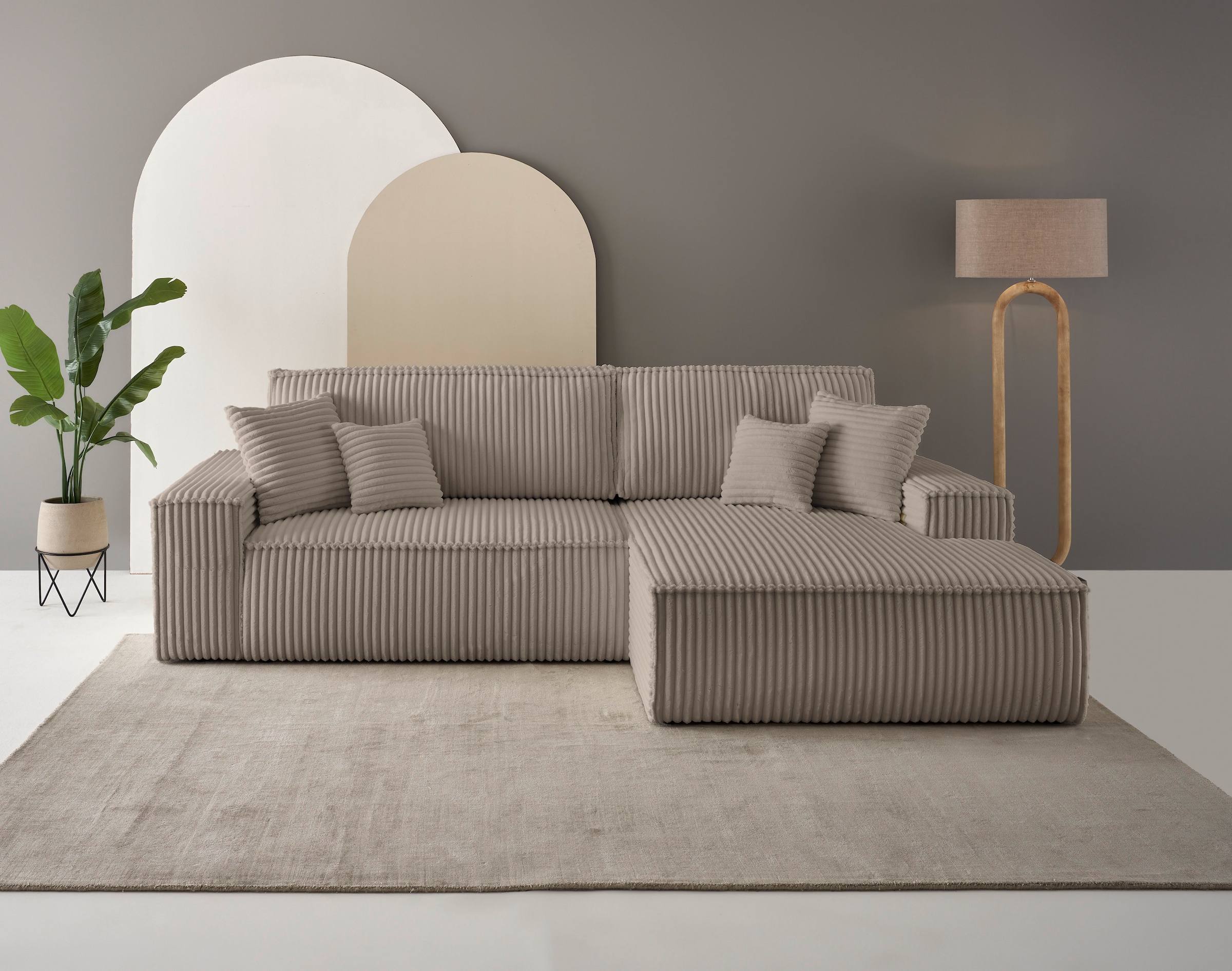 OTTO home Ecksofa "FINNLEY Schlafsofa 267 cm, L-Form mit Schlaffunktion & B günstig online kaufen