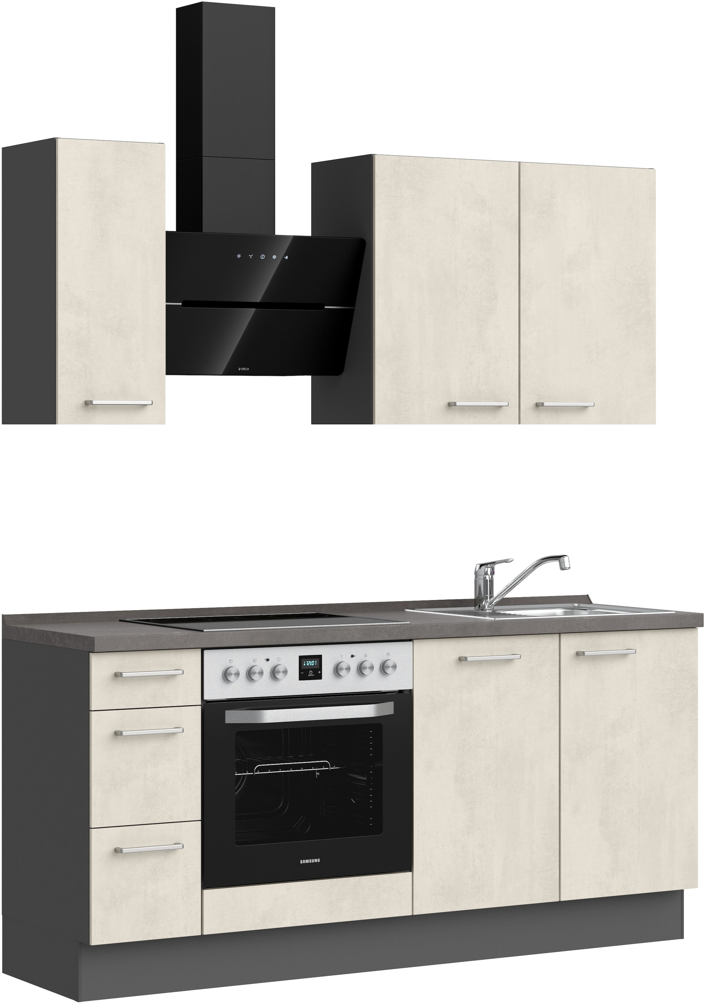 nobilia® Küchenzeile »"Riva II"«, vormontiert, Ausrichtung wählbar, Breite 180 cm, wahlw. mit E-Geräten