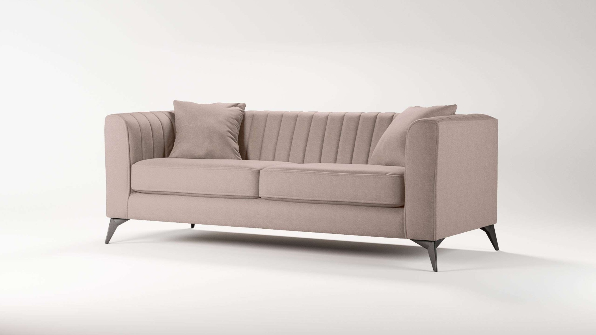 Places of Style 3-Sitzer »MATTHEW elegantes Designsofa, Maße B/T/H: 201/86/74 cm«, feine Steppung im Rückenbereich, lose Sitzkissen, incl. Zierkissen