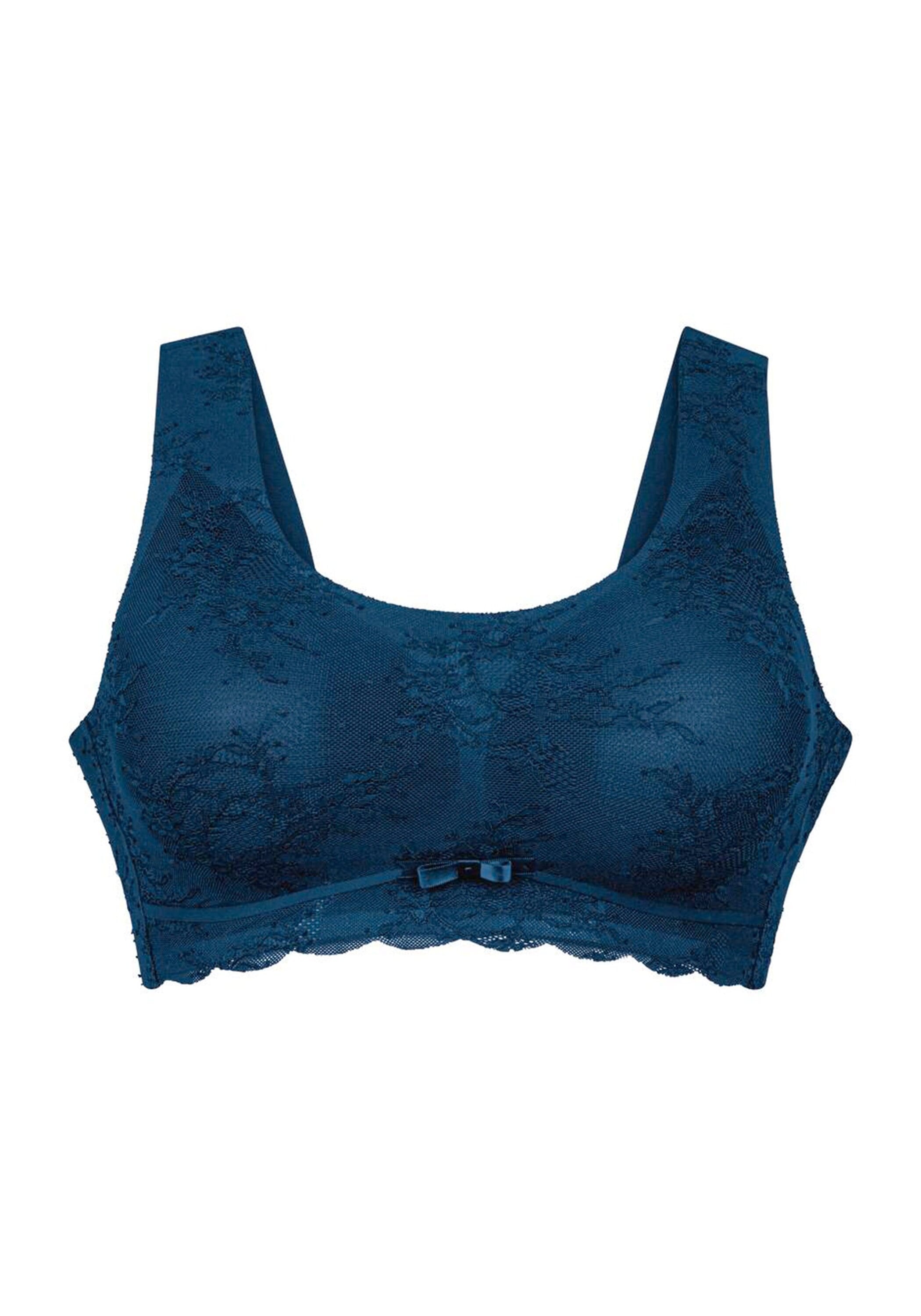 ANITA Damen Bustier "BH Essentials Lace Bustier 1er Pack", Gr. M, blau, Obermaterial: 61% Polyamid PA. 39% Elasthan EL., BHs
