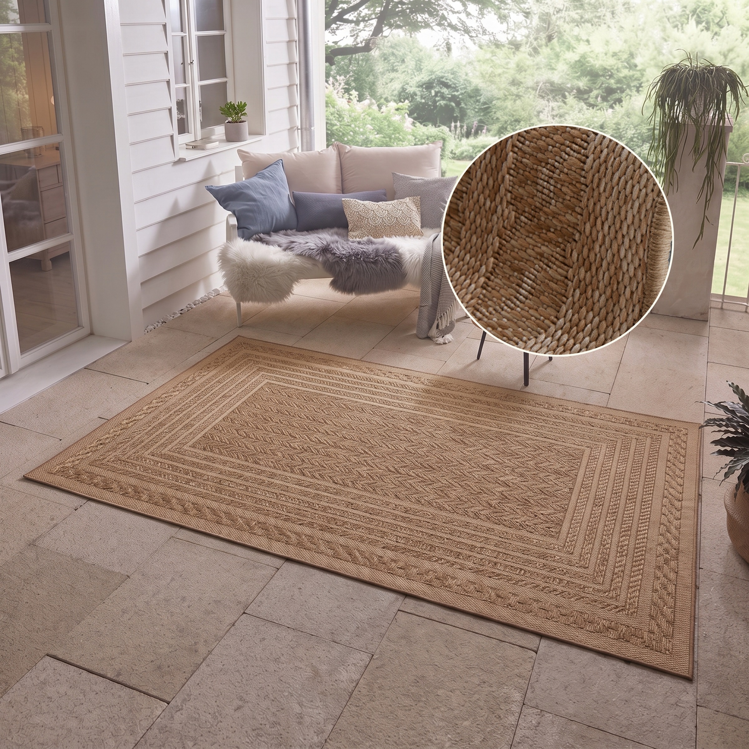 HANSE Home Teppich "Limonero" rechteckig 6 mm Höhe In-& Outdoor, Flachgewebe, Sisal Optik, Skandi, Garten, Wohnzimmer