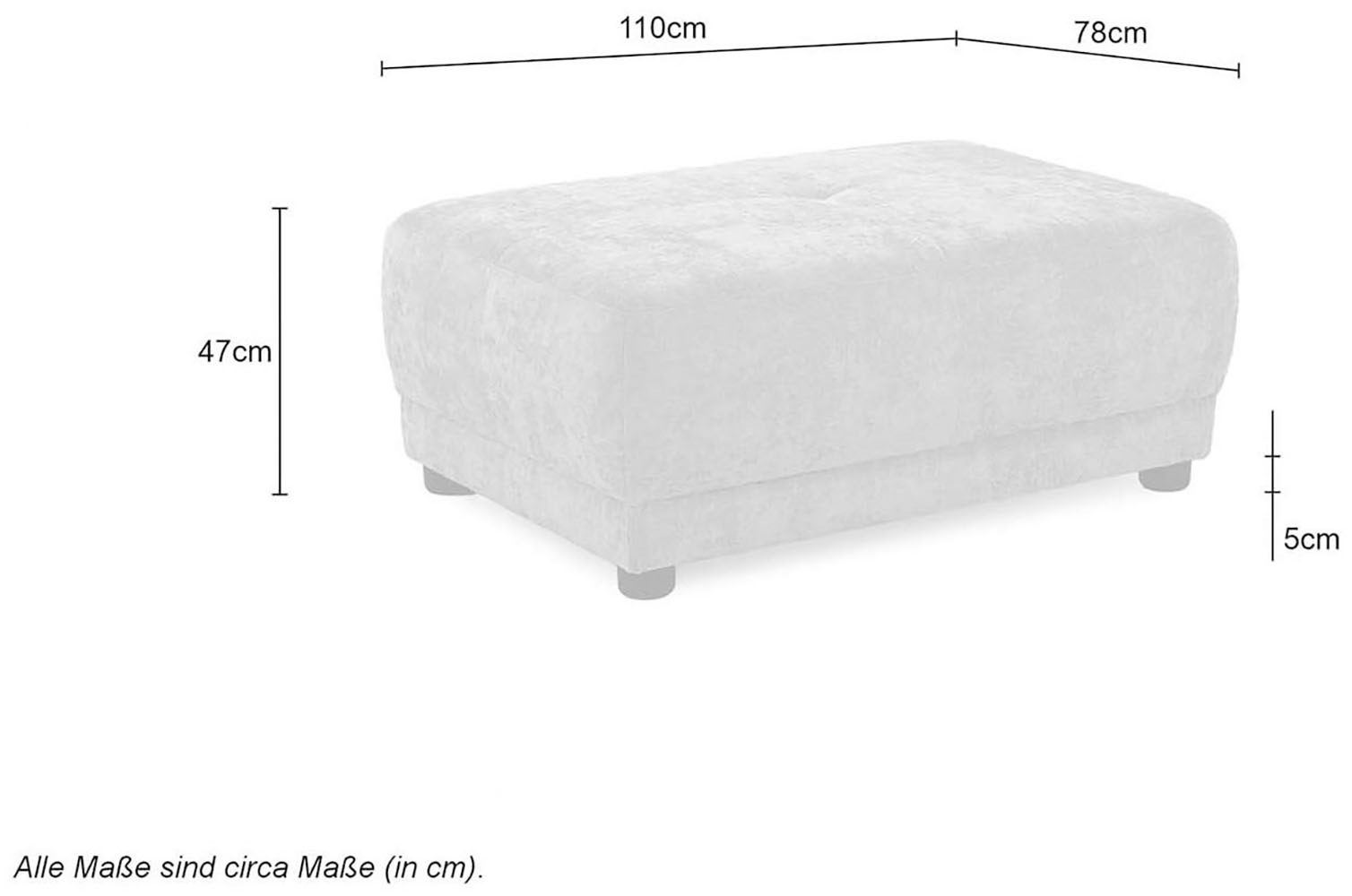 Jockenhöfer Gruppe Hocker »Loggia« Mit Wellenfederung, Steppnähte, kuscheliger Chenillestoff
