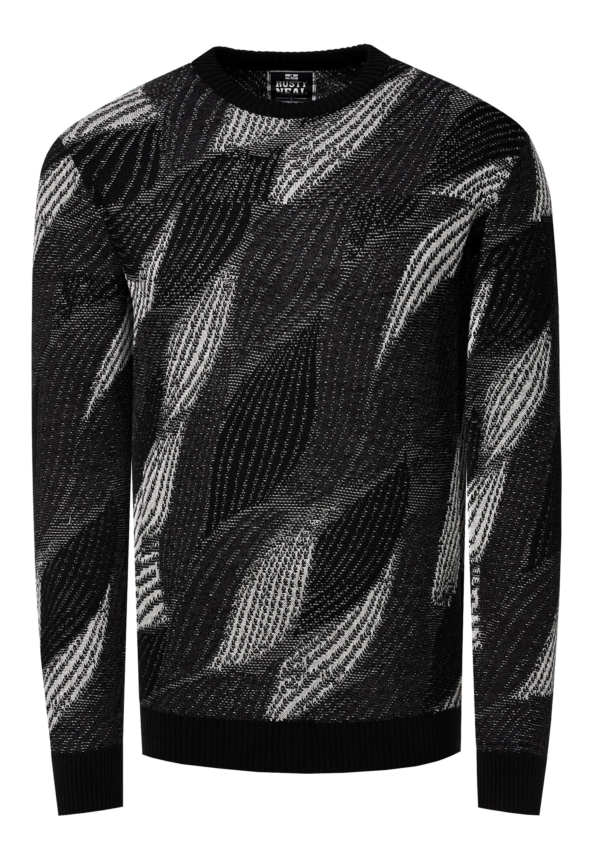 Rusty Neal Strickpullover, im angesagten Wellen-Design