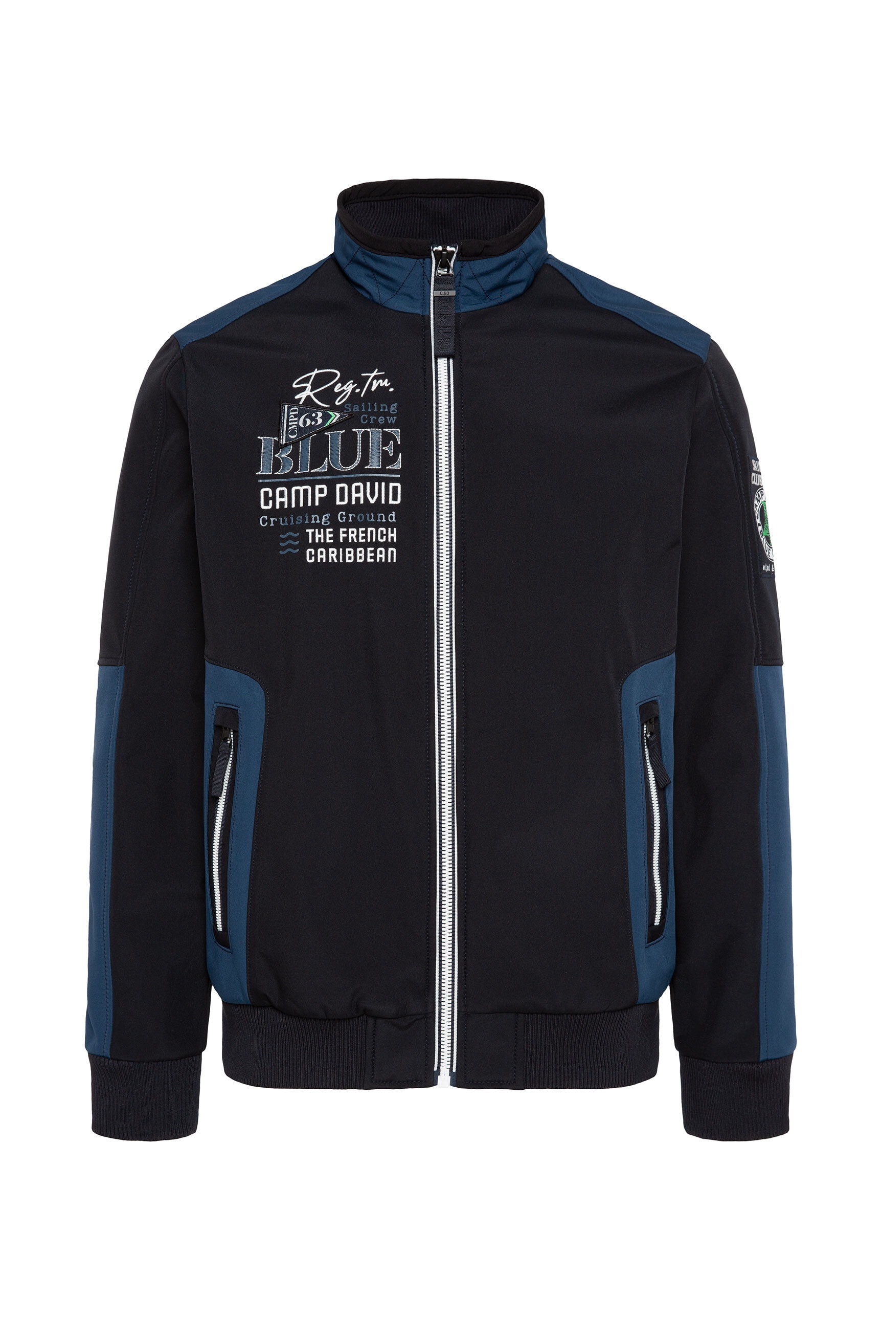 CAMP DAVID Softshelljacke ohne Kapuze mit Stehkragen