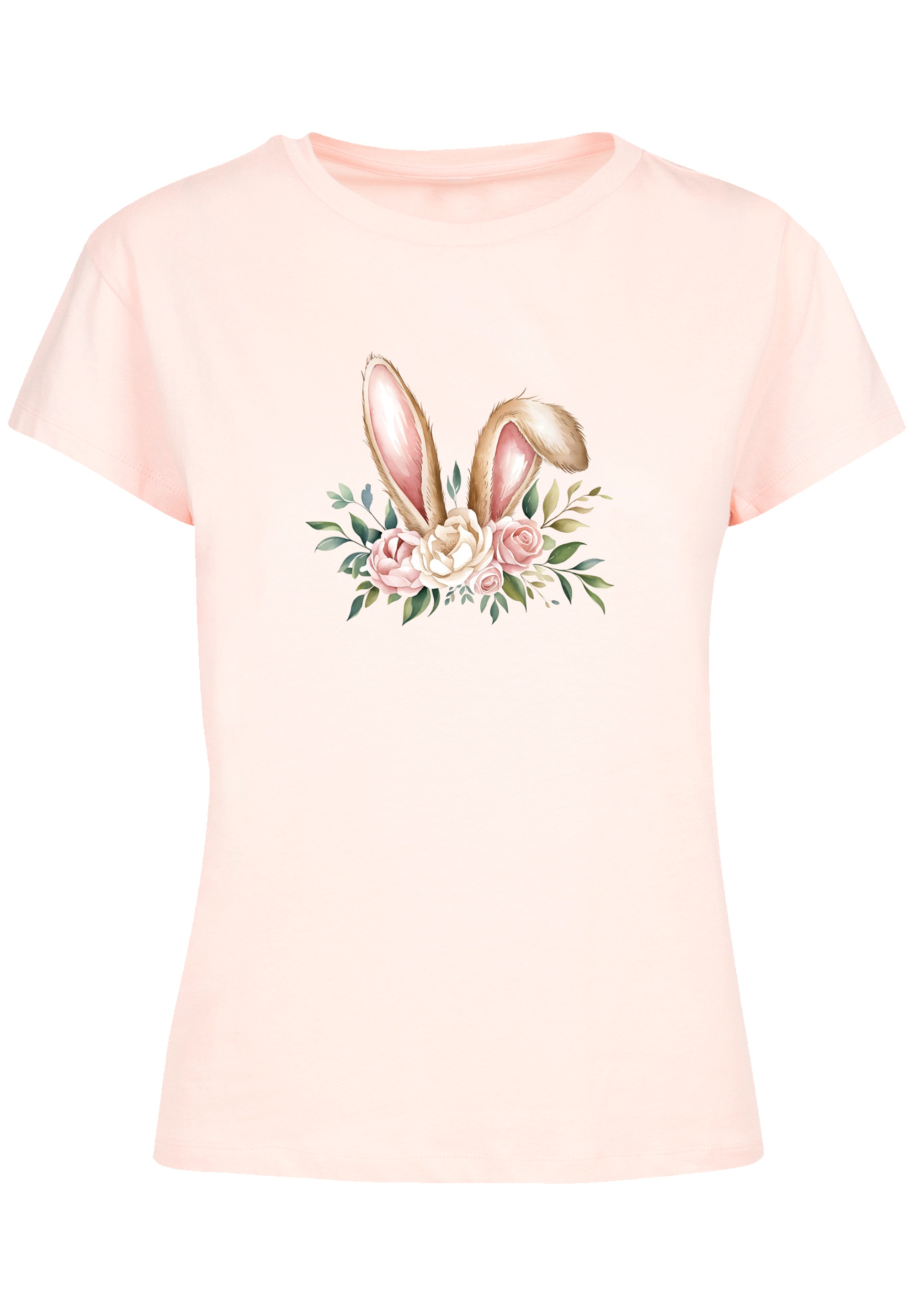 F4NT4STIC T-Shirt »Blumen Osterhasen Ohren Dekor«, Premium Qualität