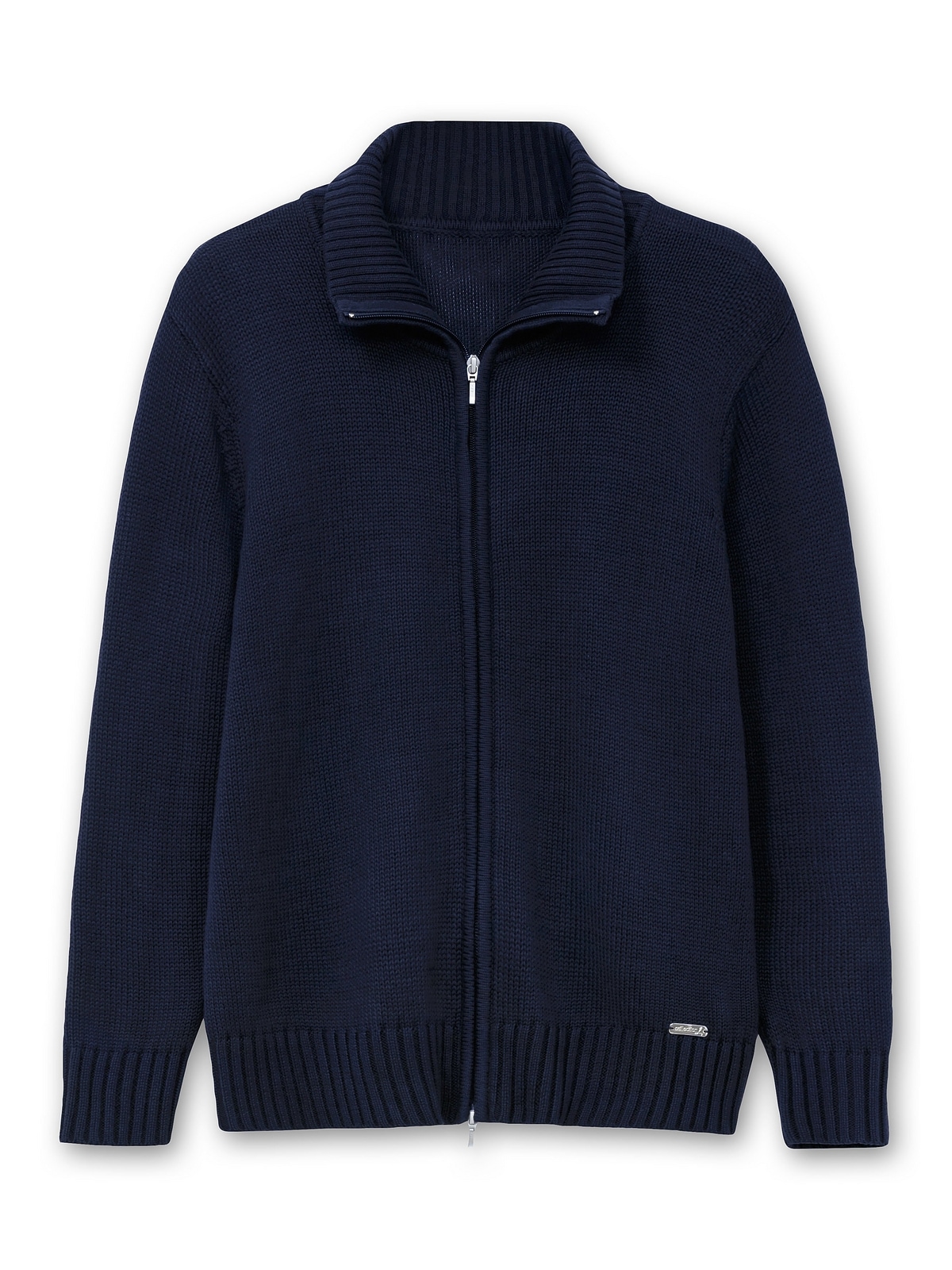 Sheego Strickjacke »Große Größen«, mit Troyerkragen und 2-Wege-Zipper