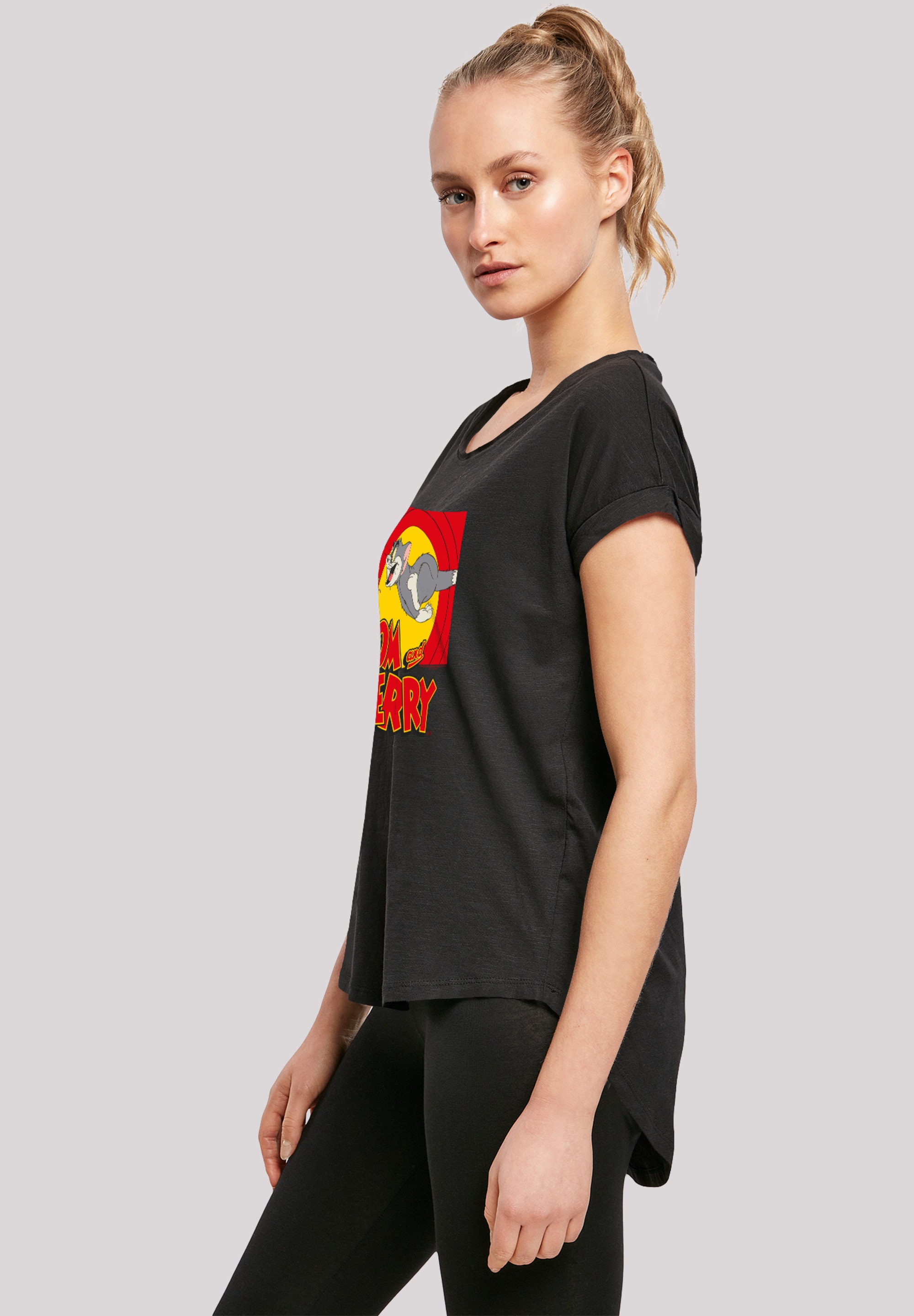 F4NT4STIC T-Shirt »Tom and Jerry TV Serie Chase Scene«, Damen,Premium Merch,Lang,Longshirt,Bedruckt