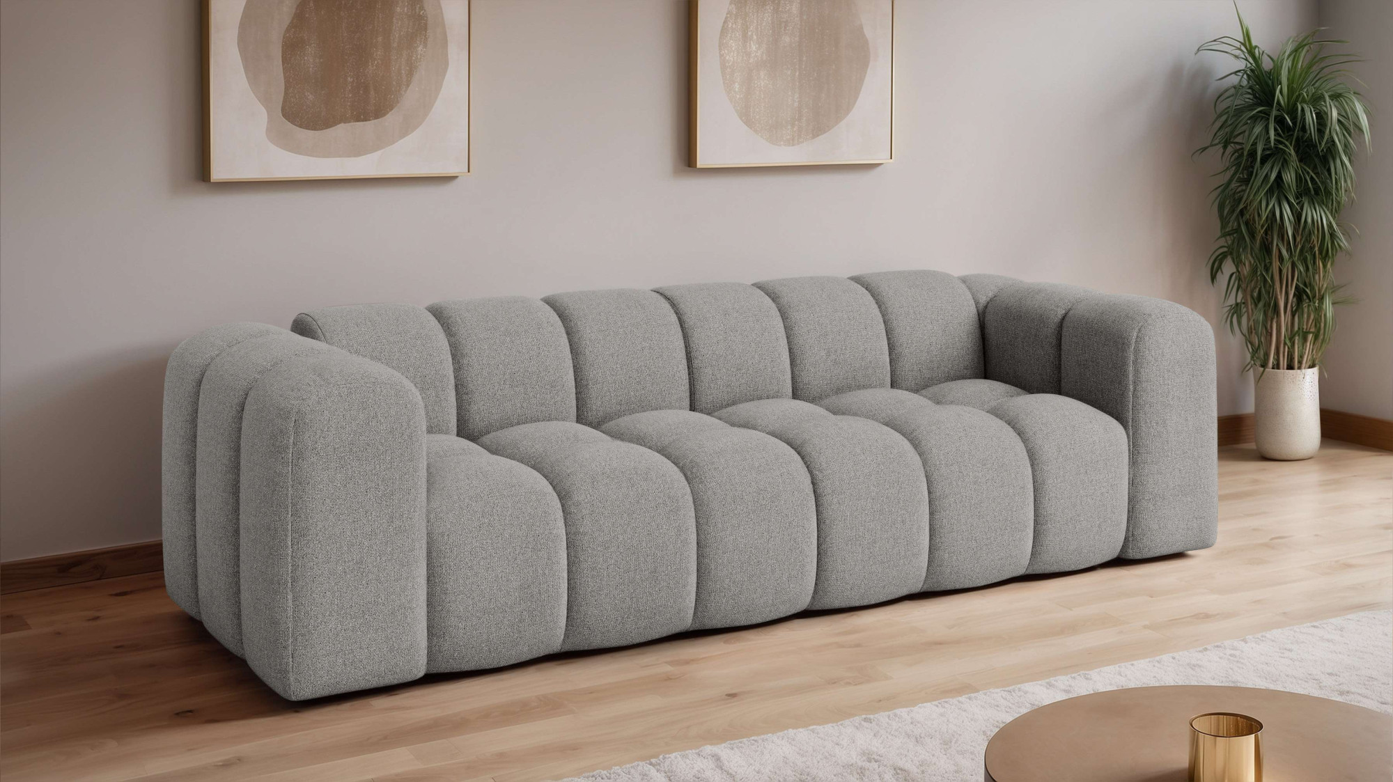 OTTO home Big-Sofa "KALLIE Design-Sofa mit Steppung, Bubble-Optik, Breite 248 cm" moderne Steppung, hoher Sitzkomfort und modernes Design