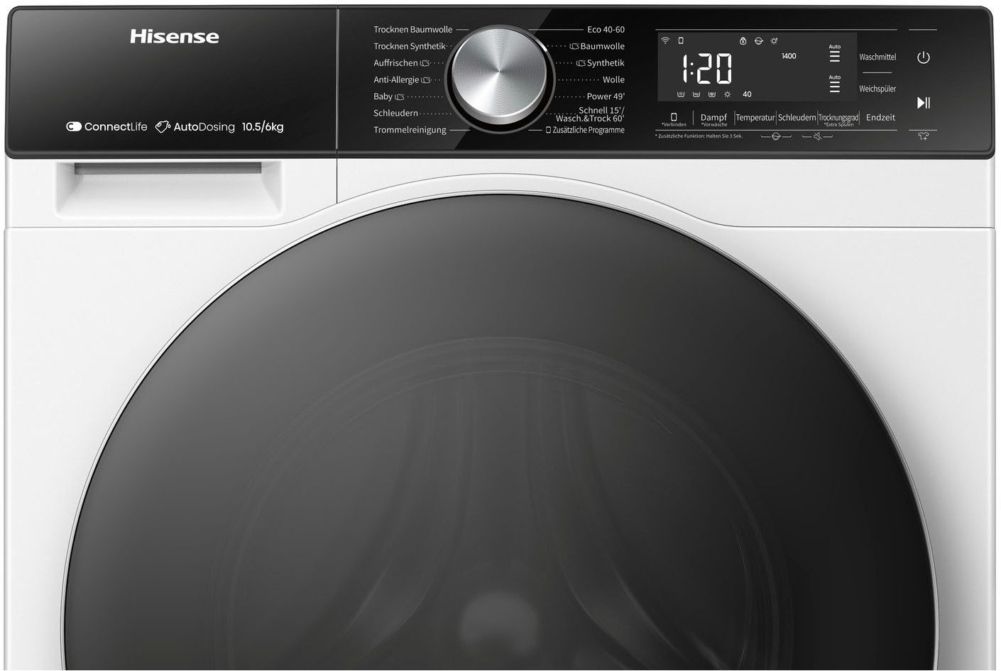 Hisense Waschtrockner »WD5S1045BW« 10,5 kg /6 kg 72 dB(A) 10,5kg/ 6kg