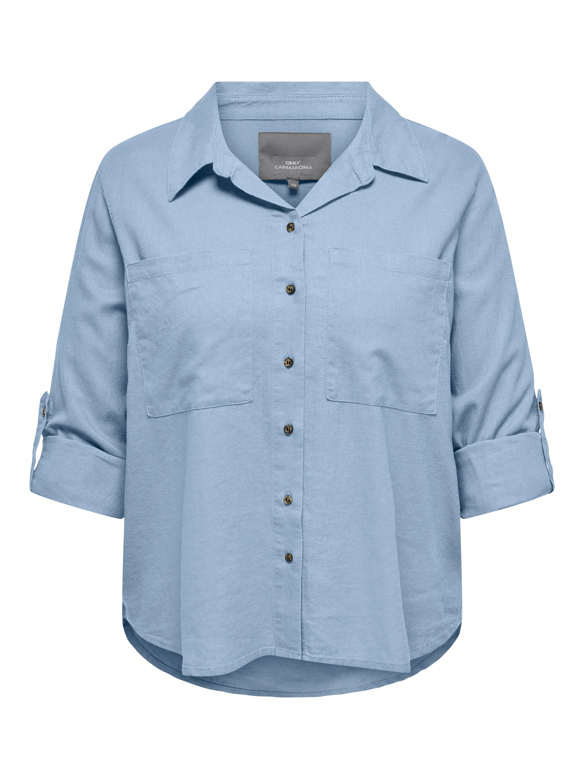 ONLY CARMAKOMA Langarmbluse "CARYASMIN-CARO L/S LINEN SHIRT PNT" günstig online kaufen