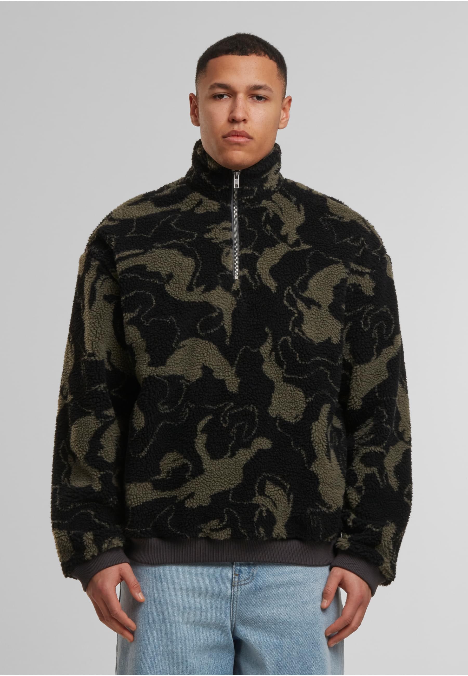 URBAN CLASSICS Sweater »Urban Classics Oversized Pattern Teddy Troyer«, (1 tlg.)