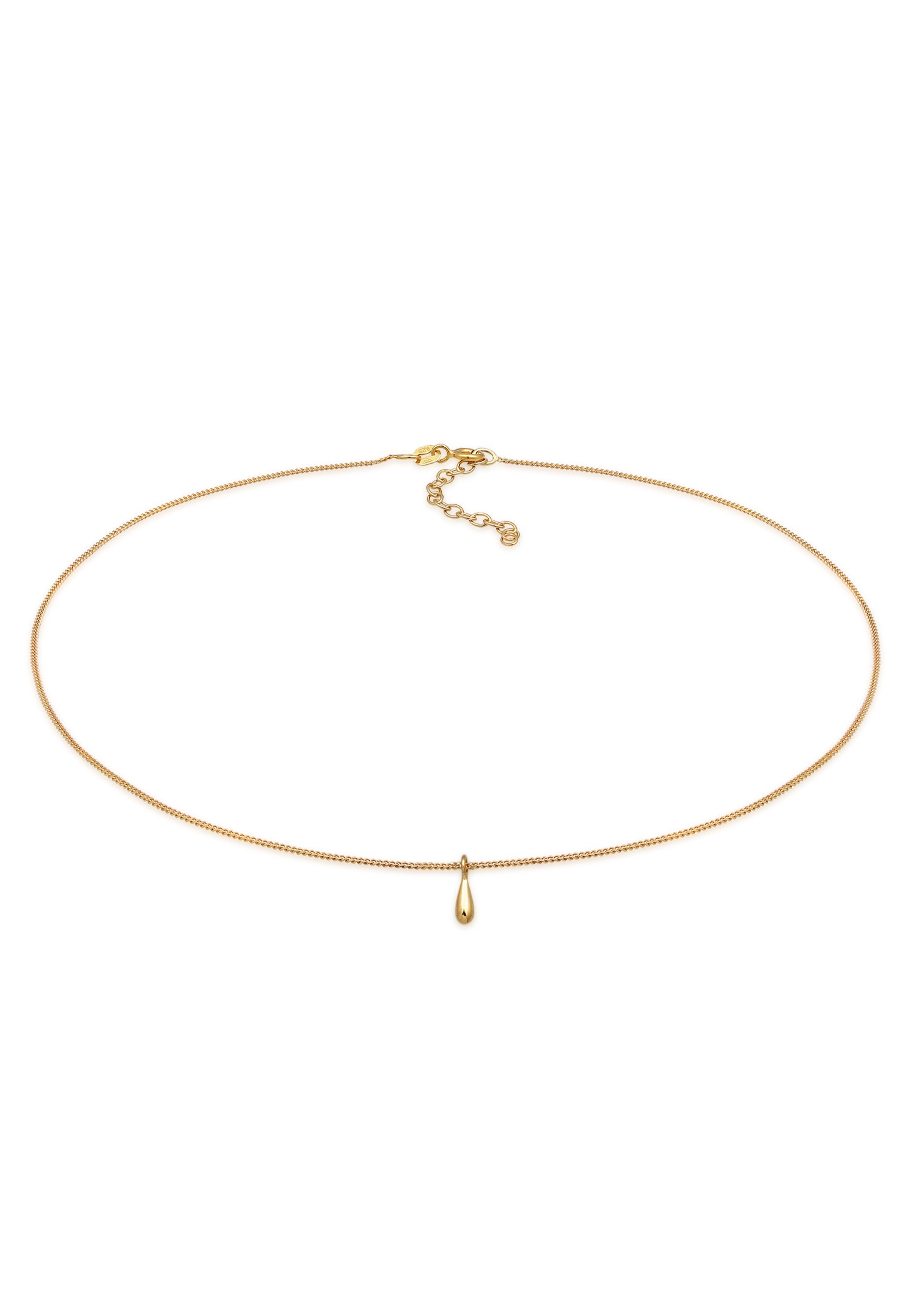 ELLI Damen Choker "Halskette Tropfen Drop Anhänger Zart Schlicht 925 Silber", Silber 925 (Sterlingsilber), gold, Silber 925 (Sterlingsilber),