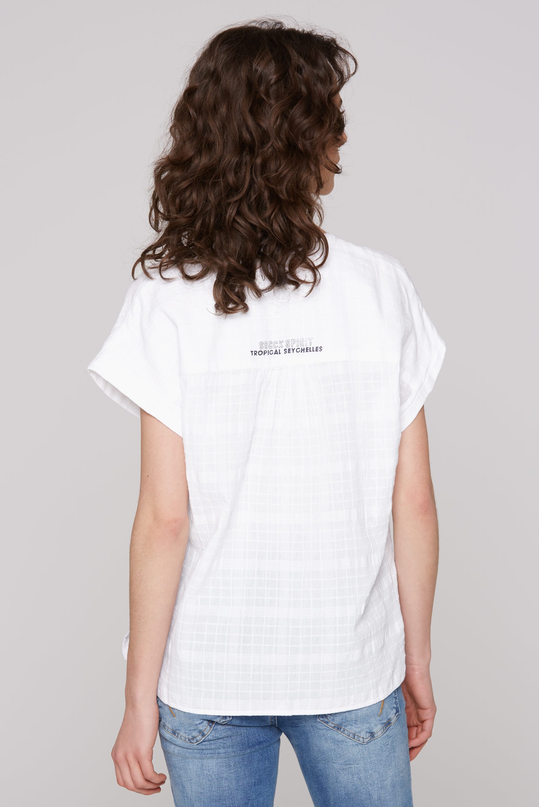 SOCCX Schlupfbluse, im Turn-Up-Look