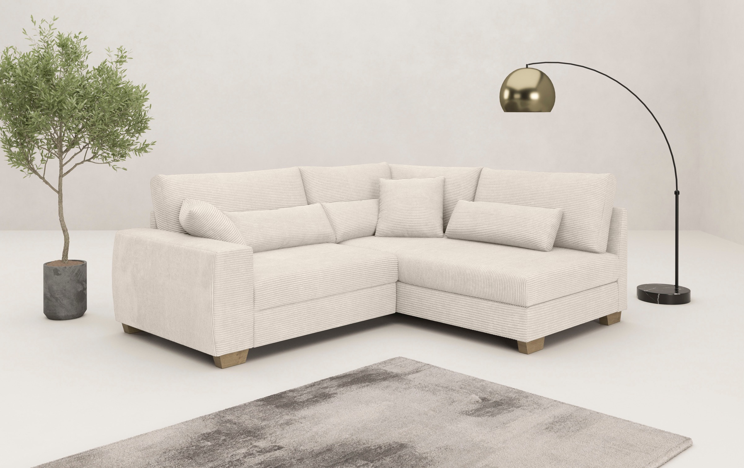 Mr. Couch Ecksofa "Helena L-Form", Mit Federkern, wahlweise mit Bettfunktio günstig online kaufen