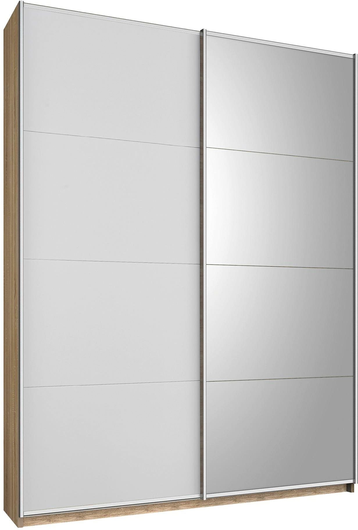 rauch Schwebetürenschrank "Kleiderschrank Schrank Garderobe Ankleide Schlafzimmerschrank GANDRA" Breiten: 136/181/226/271 cm, Höhe 210 cm, voll aufgelegte Spiegelelemente, Metall-Griffleisten MADE IN GERMANY