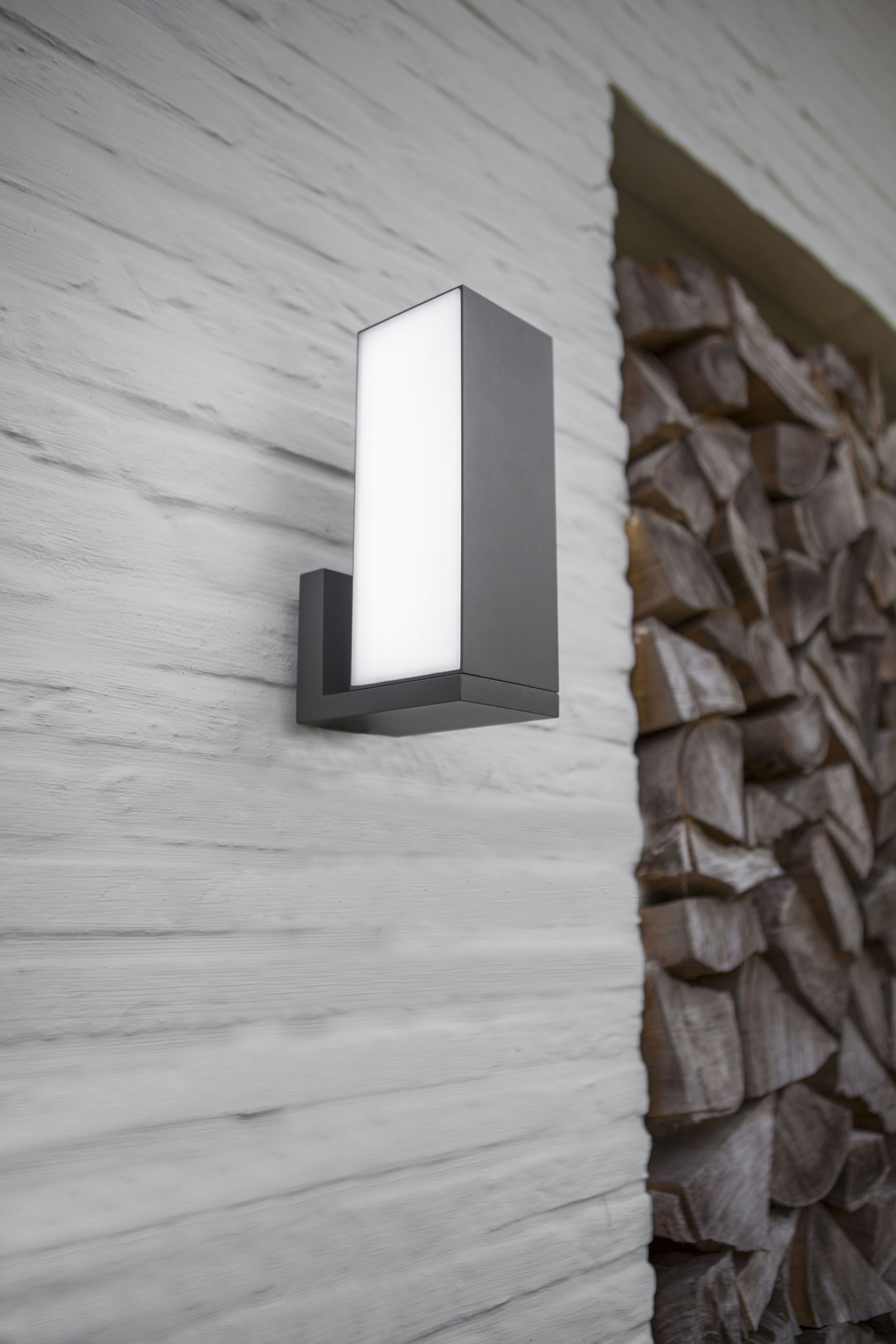 LUTEC Cuba Smart Outdoor Wall Lamp - Grey, Silver/Grey