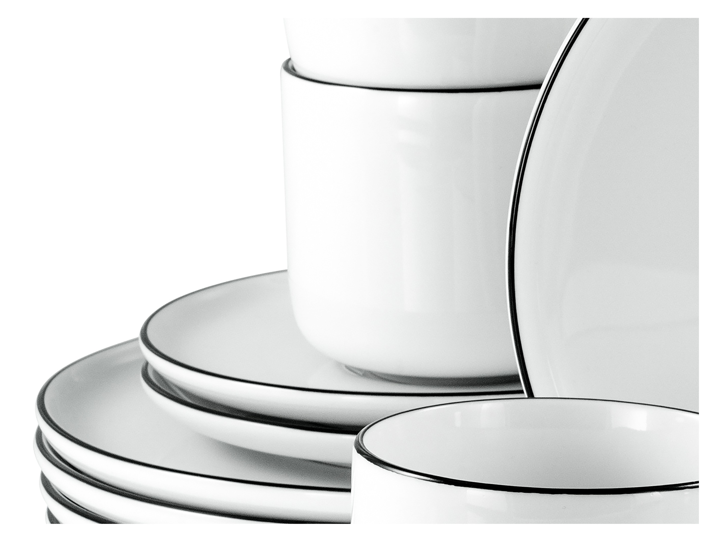 CreaTable Kaffeeservice »Chef Collection Black Line, Kaffee-Service 18-tlg«, (Set, 18 tlg.), Daily Use, Zeitlos