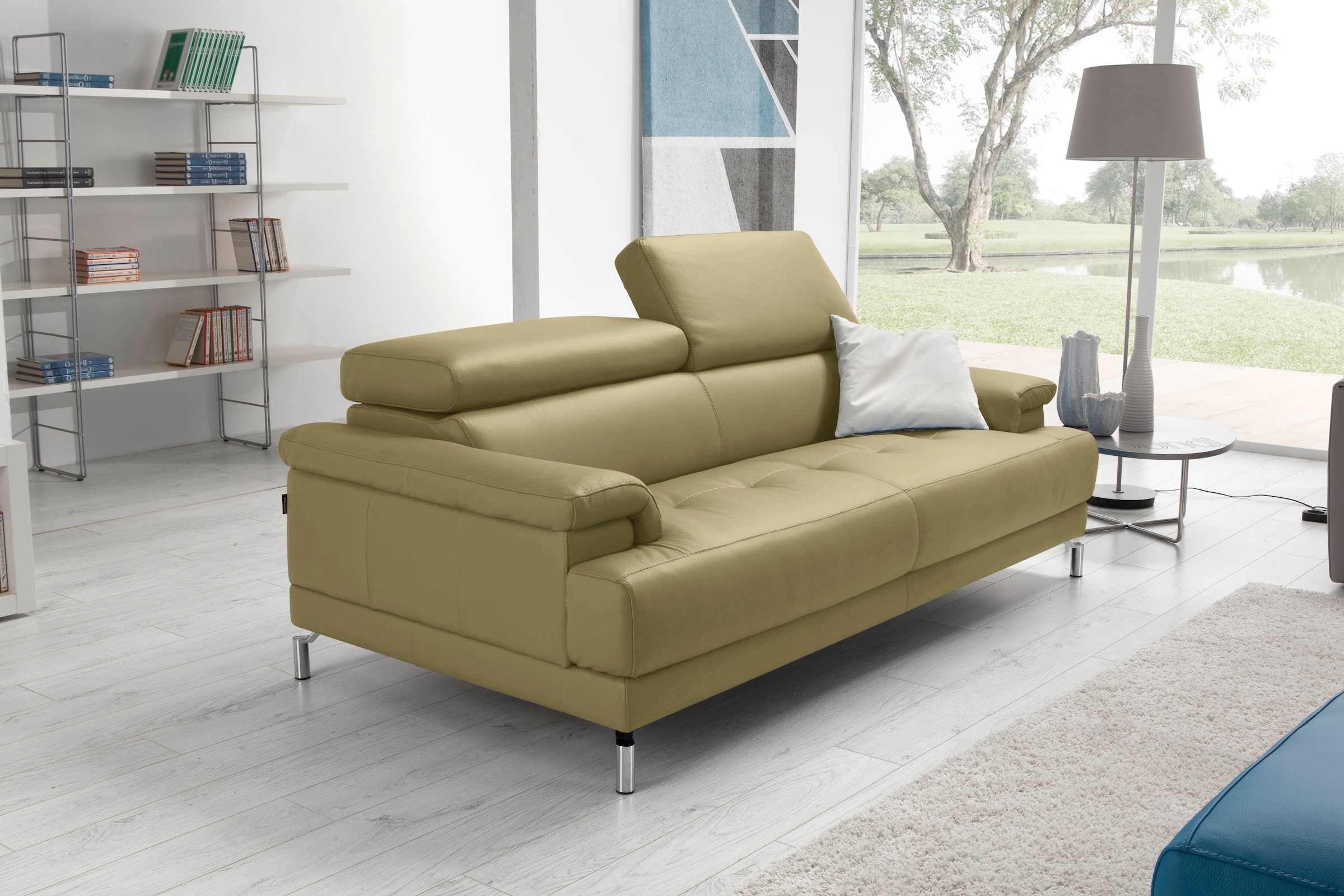 Egoitaliano 2,5-Sitzer "Soul, Design und Sitzkomfort auf hohem Niveau, tolle Details" inkl. Kopfteilverstellung für noch mehr Komfort, Designfuß