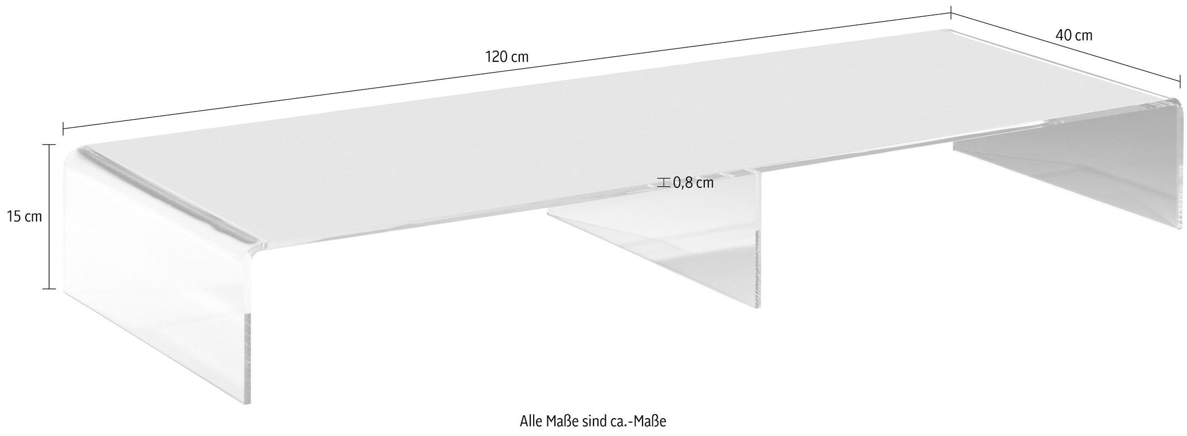 Places of Style TV-Bank »Remus«, aus Acrylglas in drei Farben und drei Breiten, Fernsehtisch