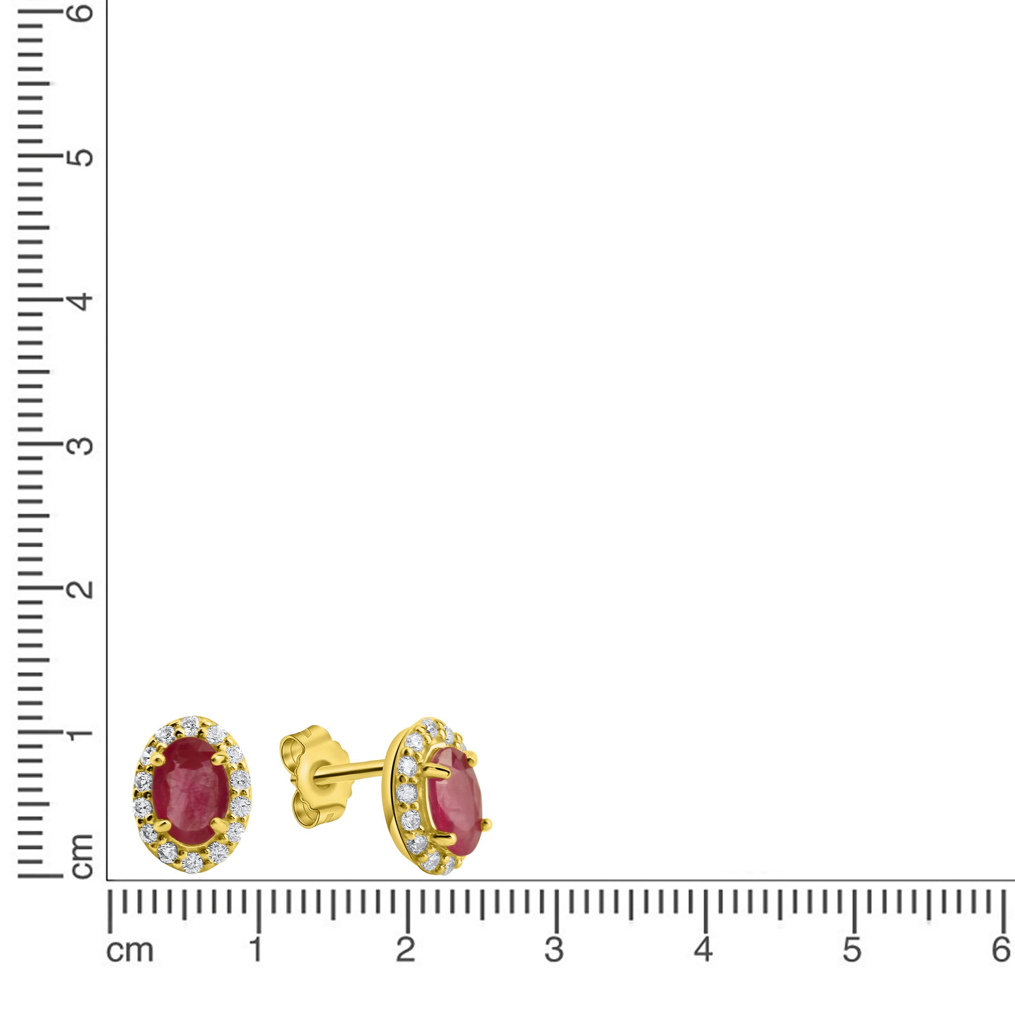Firetti Paar Ohrstecker »Schmuck Geschenk Gold 375 Ohrschmuck Ohrringe«, mit Rubin, Zirkonia (synth.)