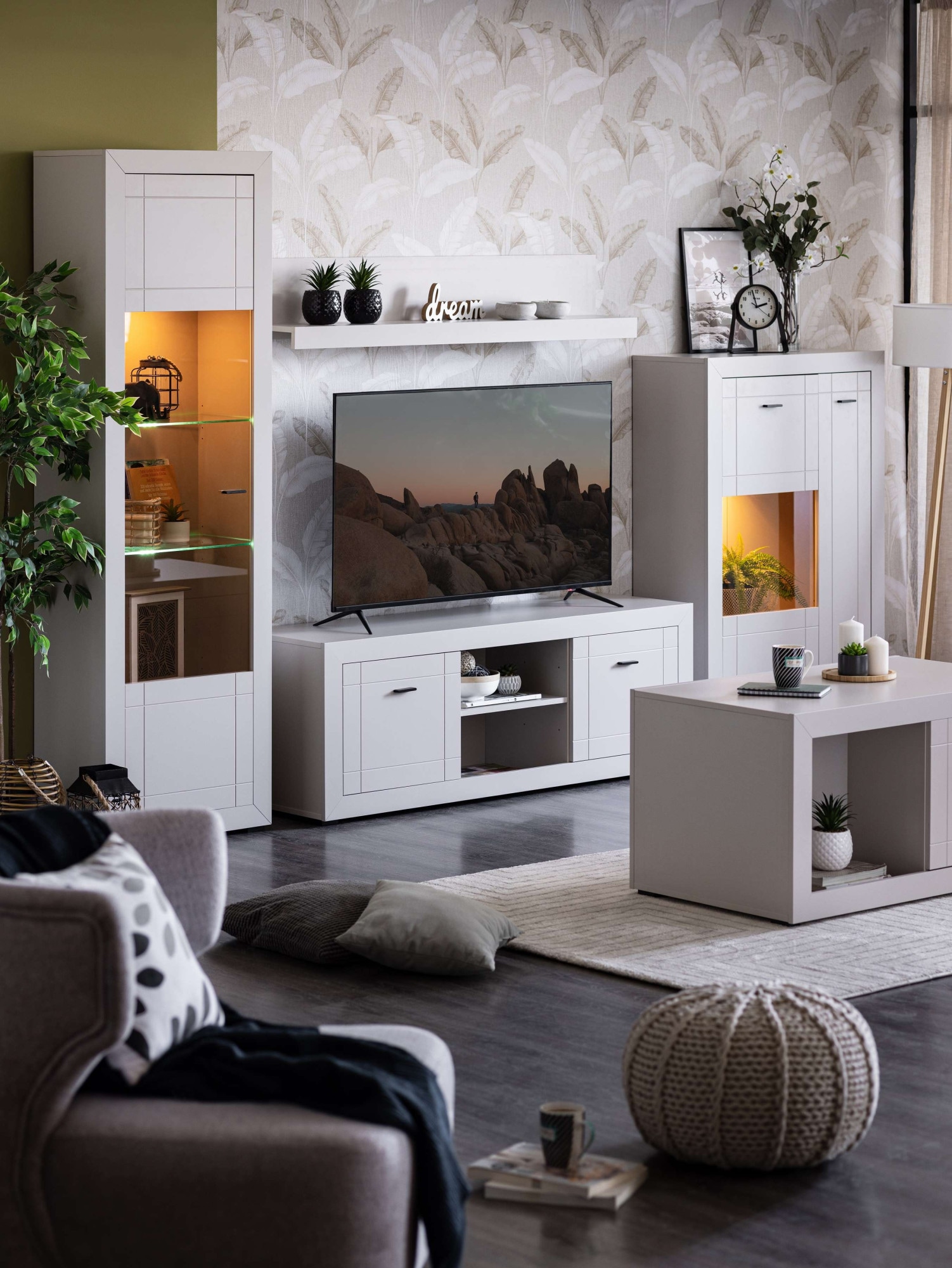 Home affaire Couchtisch »Warwick, Wohnzimmertisch, Sofatisch, Beistelltisch, Kaffeetisch« Eleganter Couchtisch in Kaschmir mit viel Stauraum, Heißfolienprägung