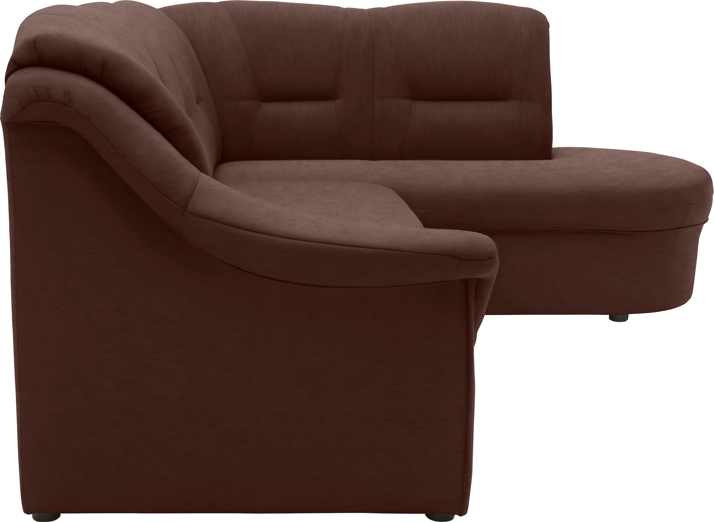 DOMO collection Ecksofa »Faenza für kleine Räume, Stellmaße 232,176cm, komfortabel, L-Form«, mit Ottomane, zeitlos, elegante Armlehnen, wahlweise mit Bettfunktion