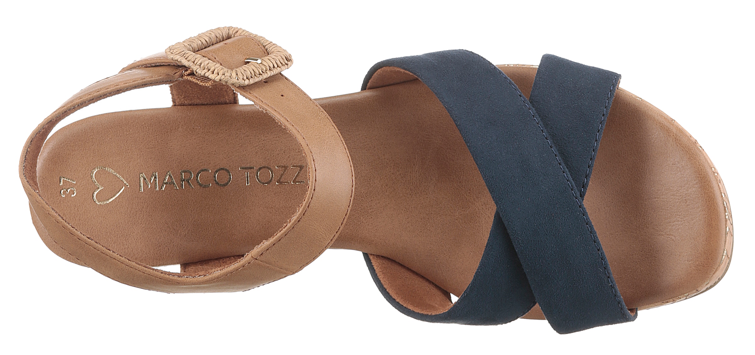 MARCO TOZZI Sandalette, Blockabsatz, Plateau, Sommerschuh, Sandale mit Feel Me-Ausstattung