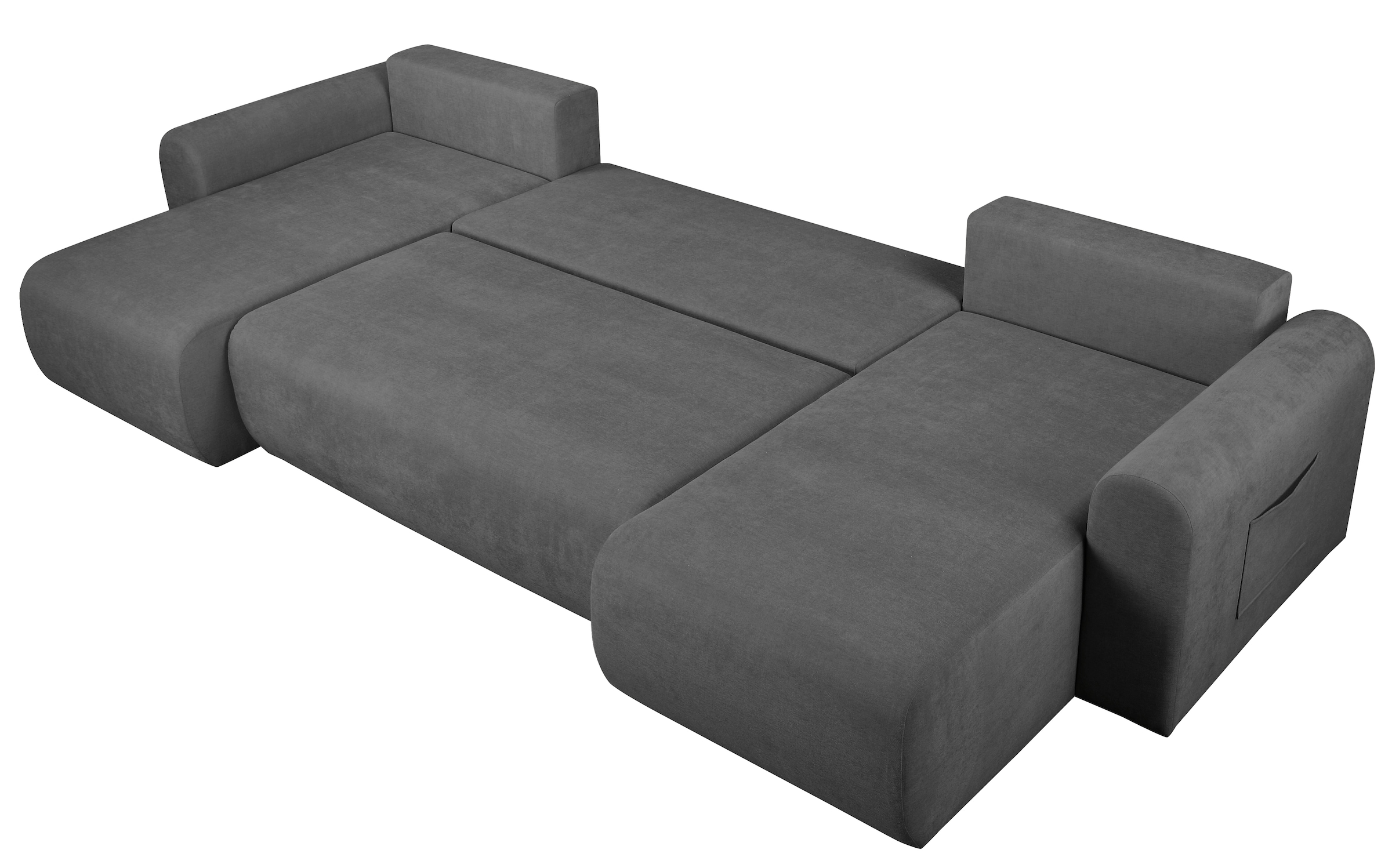 OTTO home Wohnlandschaft »JONAA Feinstruktur, U-Form, 311 cm. -OTTO. Verlässliche Qualität« Tonnentaschen-Federkern, Bettkasten, Schlafsofa (133/270)