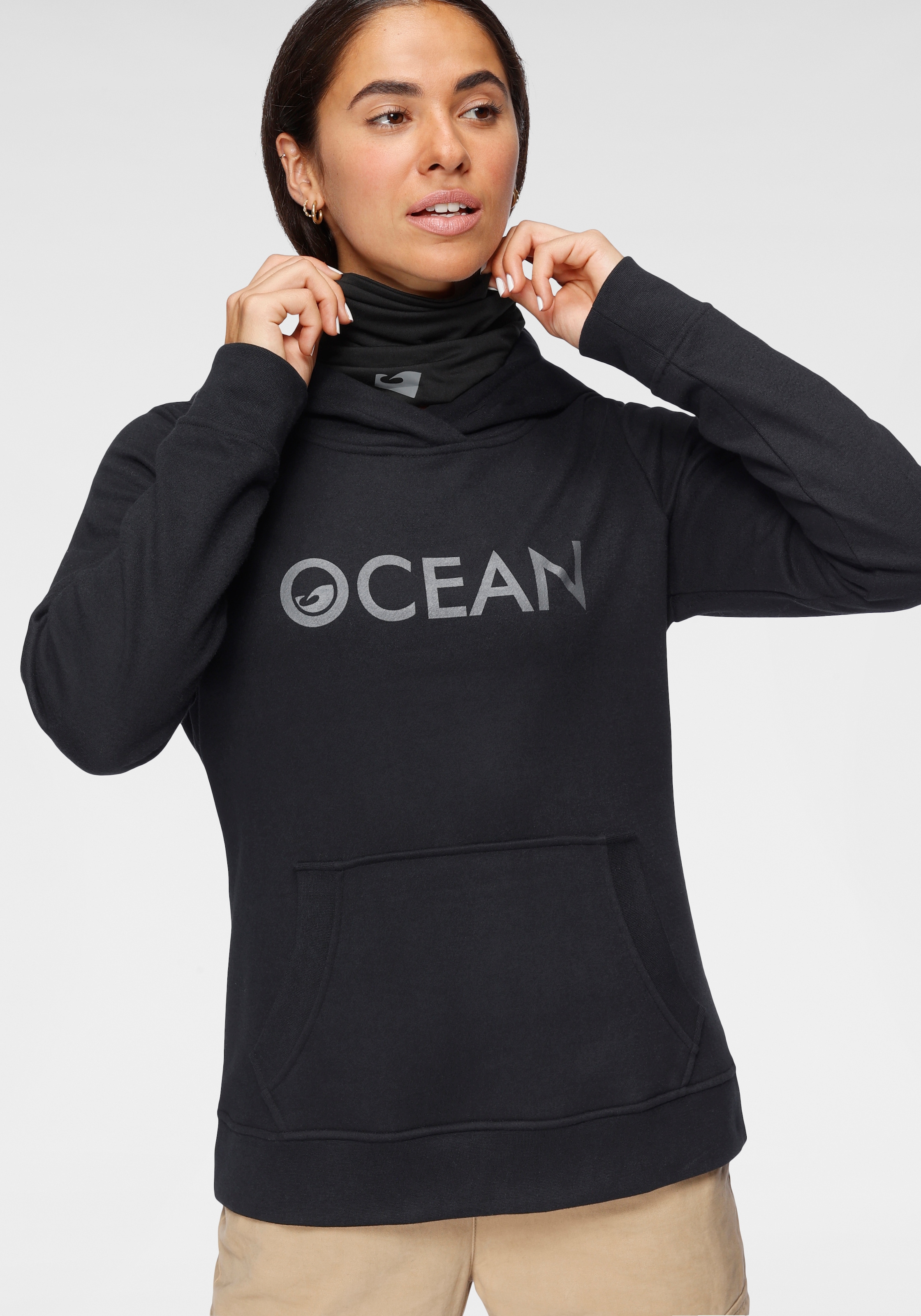 Ocean Sportswear Kapuzensweatshirt »mit Multifunktionaler Tube Schal«, (Set, 2 tlg.), basic geschnittene Passform, aus Baumwollmischung, mit Kängurutasche