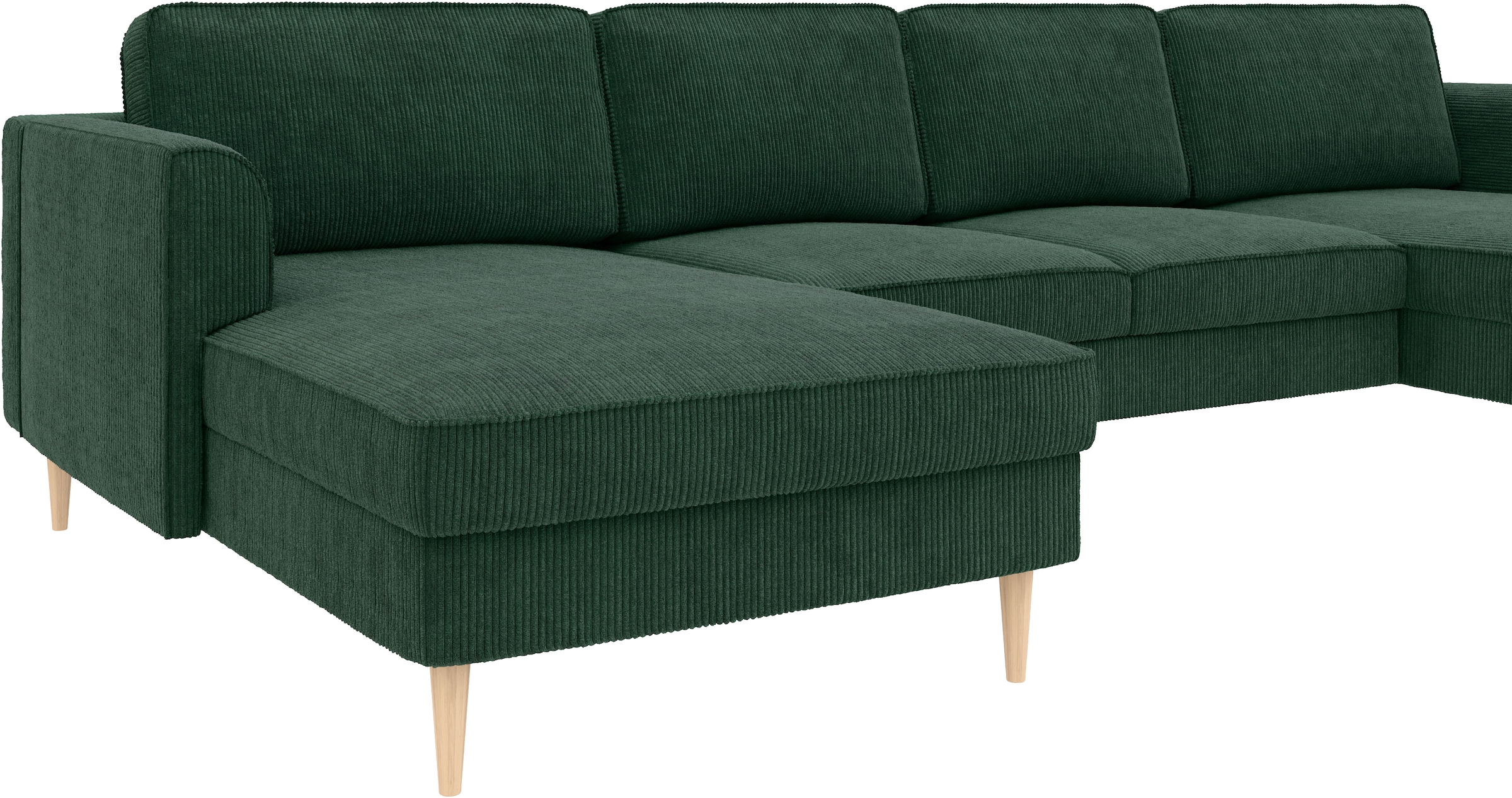 Home affaire Wohnlandschaft »Booster Couch wahlweise mit Schlaffunktion und Bettkasten-auch in Cord«, Sofa in U-Form, Breite 305 cm