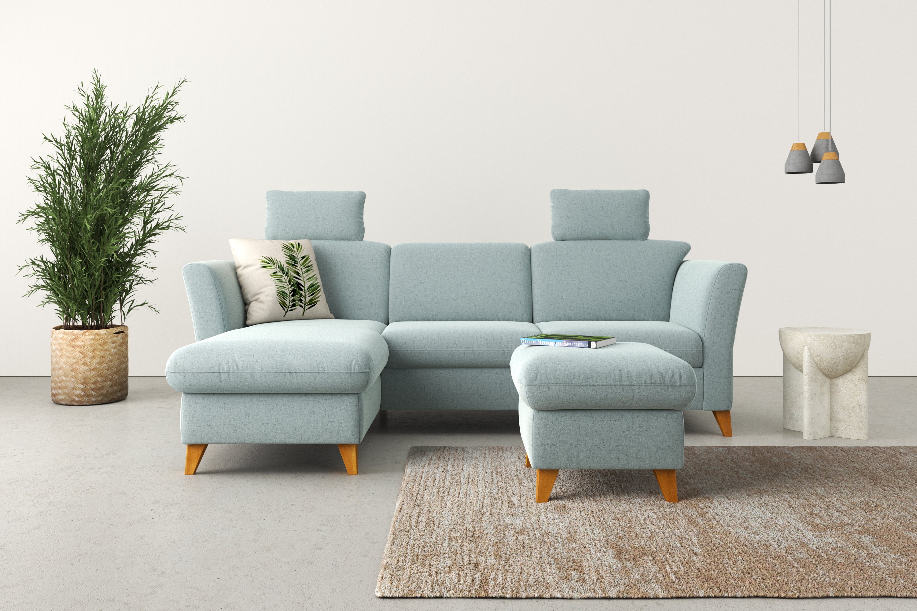 Home affaire Ecksofa "Trelleborg L-Form" Federkern-Polsterung, wahlweise mit Schlaffunktion und Bettkasten