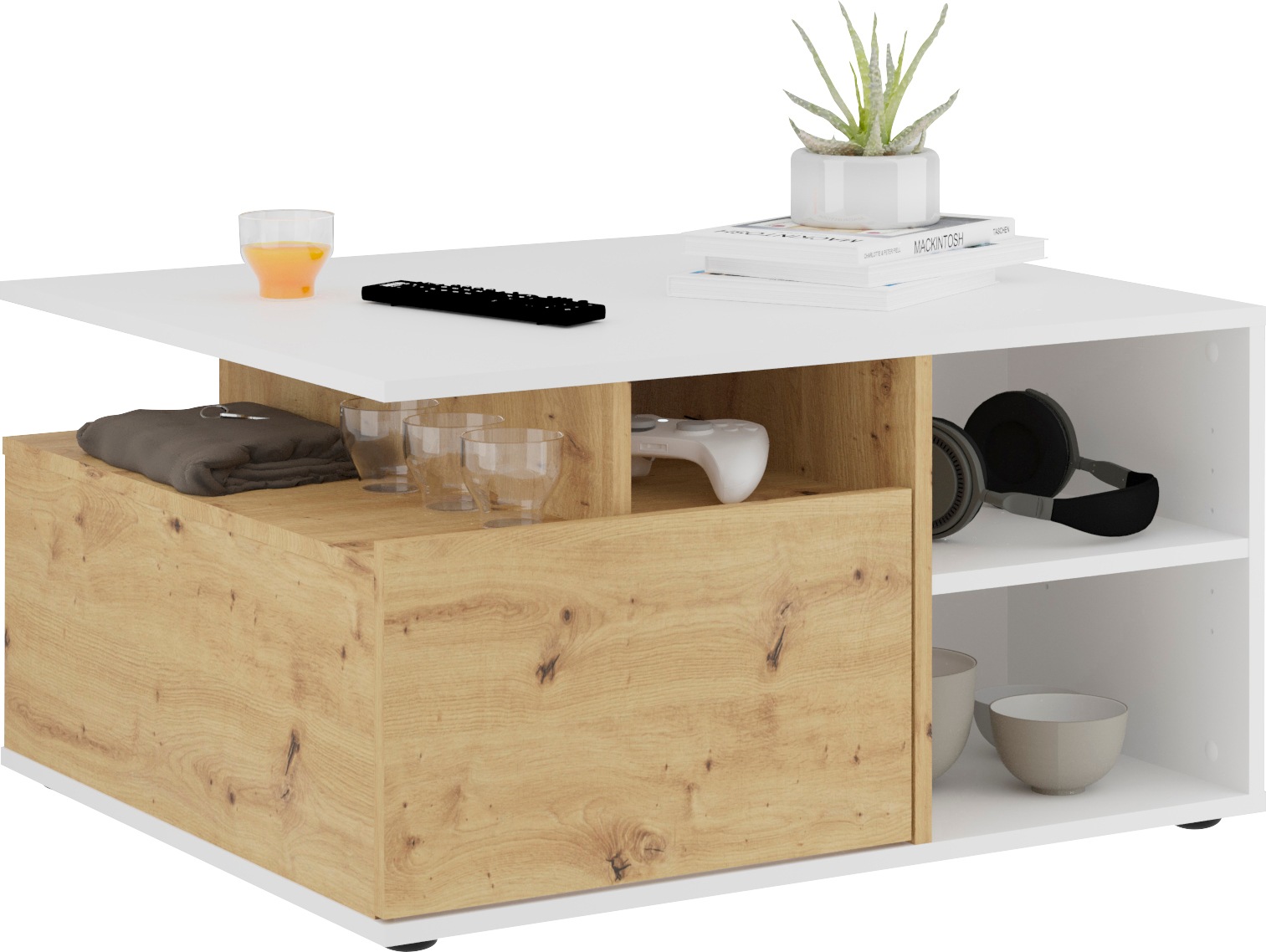 FMD Twin 2 Coffee Table White 3