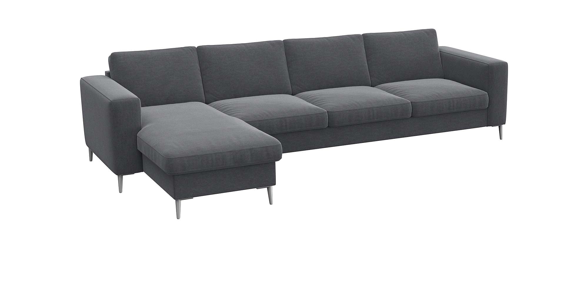 FLEXLUX Ecksofa »Fiore, super Sitzkomfort durch Kaltschaum im Sitz, L-Form«, breite Armlehnen, Füße Alu