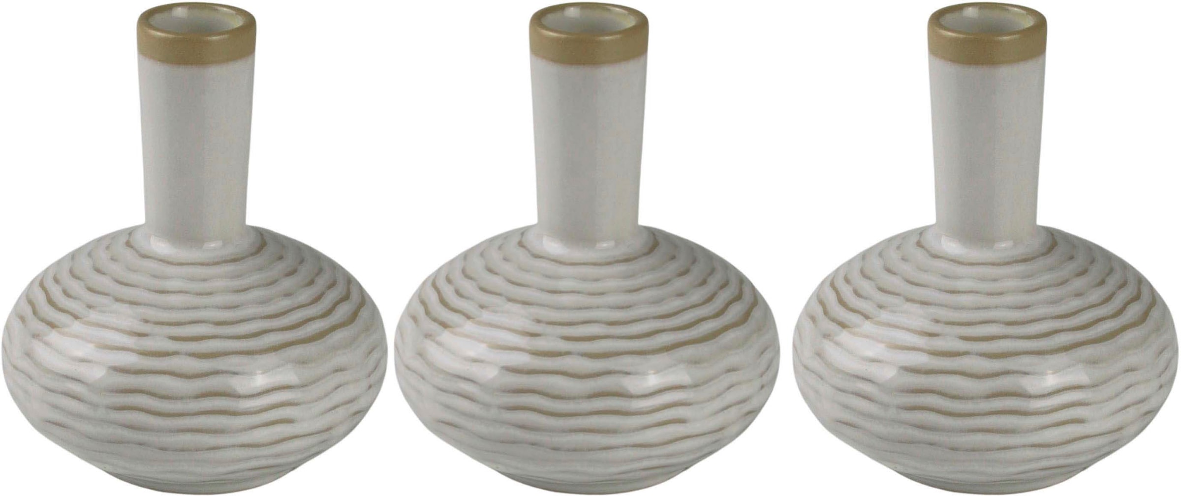 AM Design Tischvase "Blumenvase in Flaschen-Form", (Set, 3 St.), Dekovase aus Keramik, Höhe ca. 10,30 cm