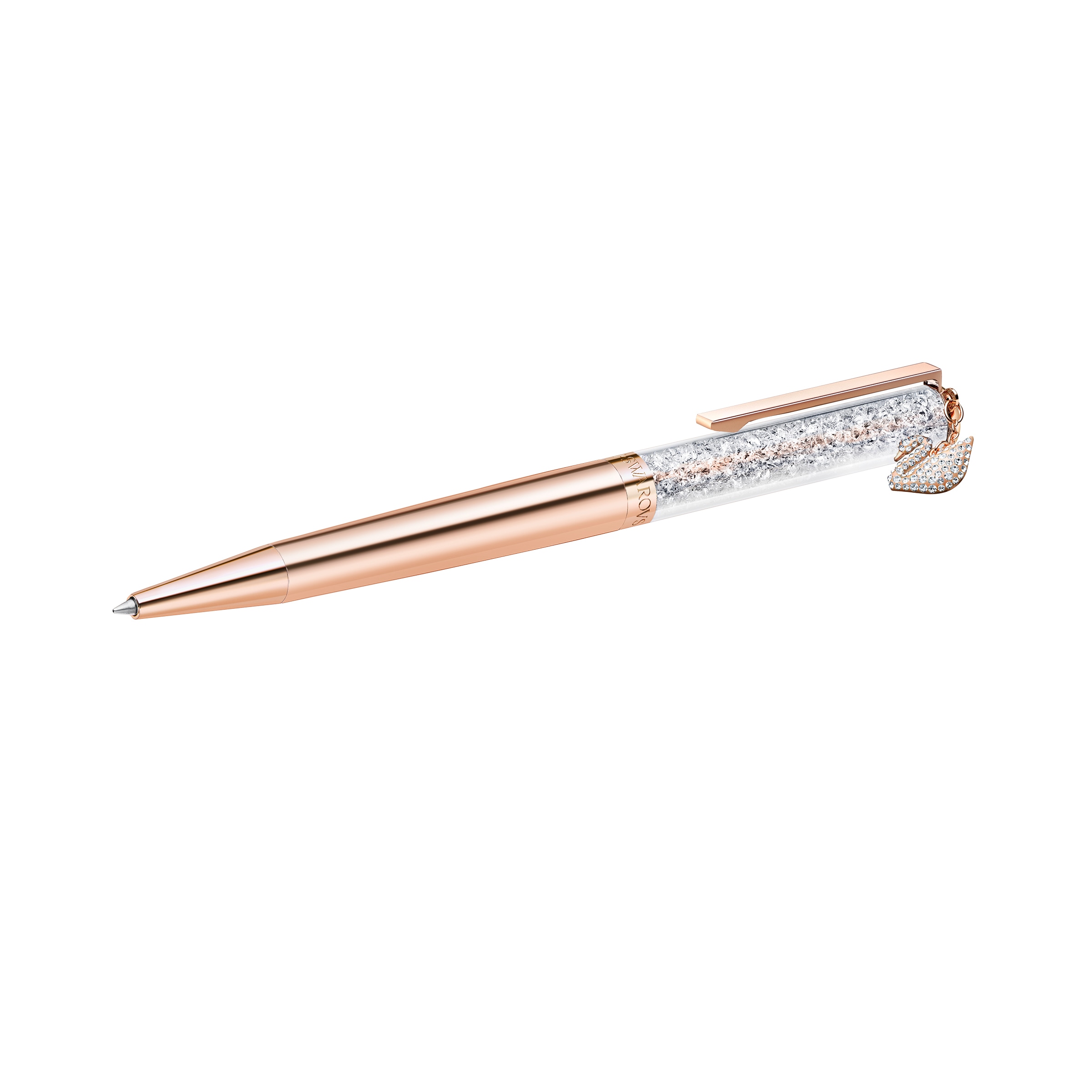 SWAROVSKI Kugelschreiber "CRYSTALLINE BP PEN - SWAN", weiß, Kunststoff, Metall, Stifte, mit Swarovski Kristallen