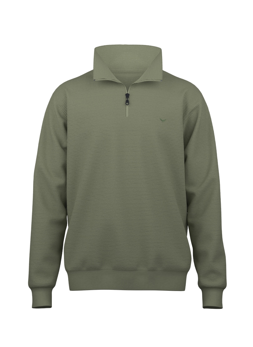 Trigema Sweatshirt »TRIGEMA Troyer in Waffeloptik«
