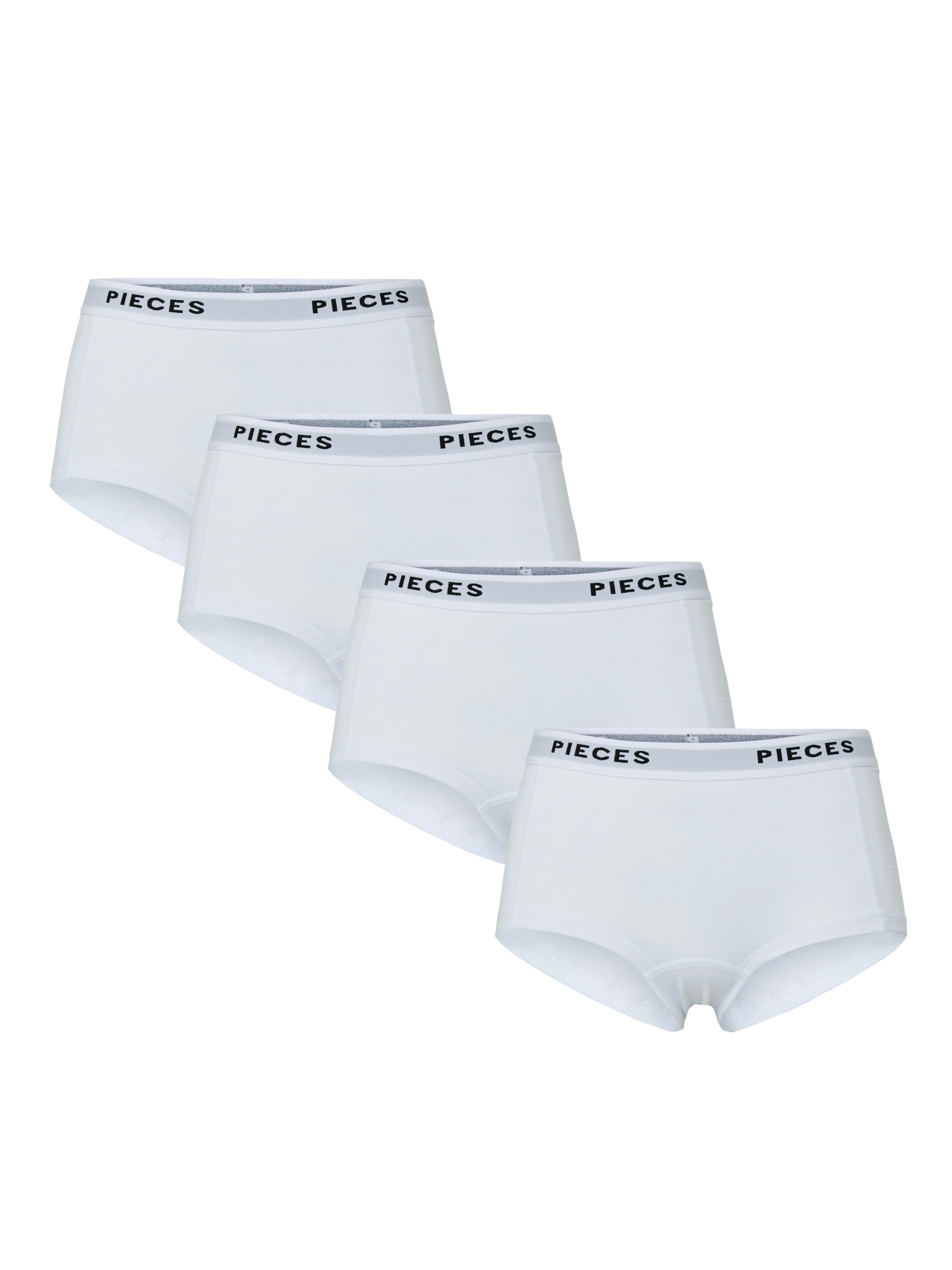 pieces Hipster »PCLOGO LADY 4 PACK SOLID NOOS BC« Packung, 4er-Pack, 4 Stk. Baumwollmischung