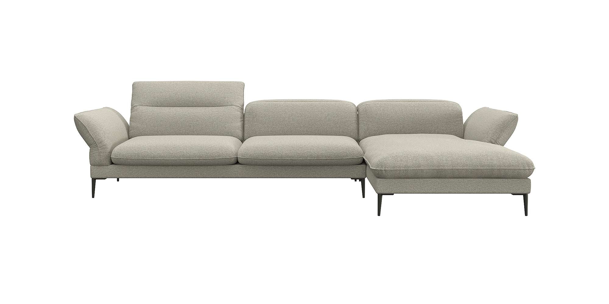 FLEXLUX Ecksofa »Salino, Funktionssofa mit Recamiere, Relaxsofa, Ecksofa«, Sofa mit Arm- und Kopfteil-Verstellungen, Kaltschaum & Stahl-Wellen