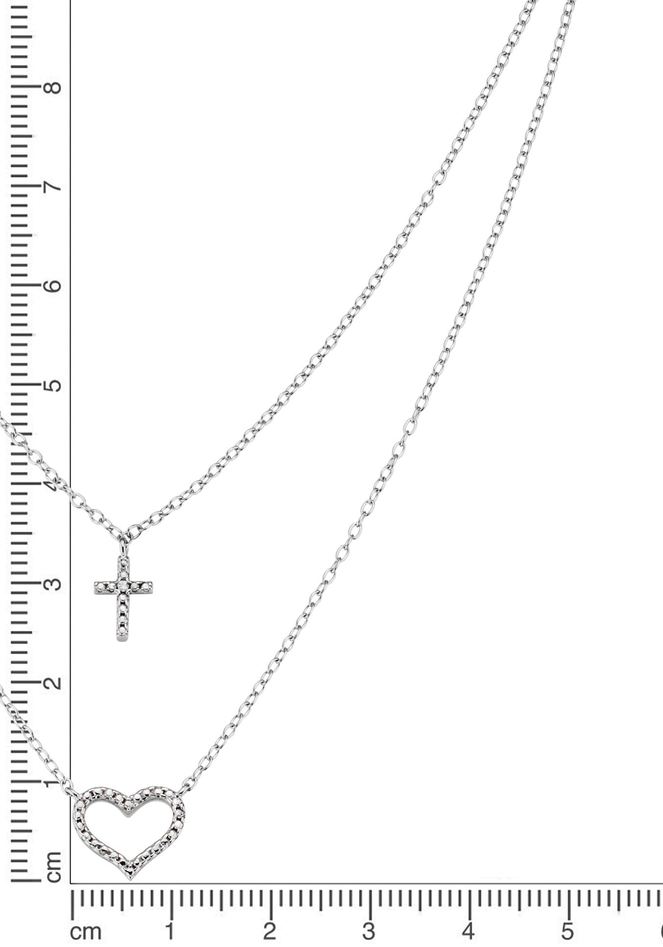 Firetti Kette mit Anhänger »Schmuck Geschenk Silber 925 Halsschmuck Halskette Ankerkette Kreuz«, mit Zirkonia (synth.)